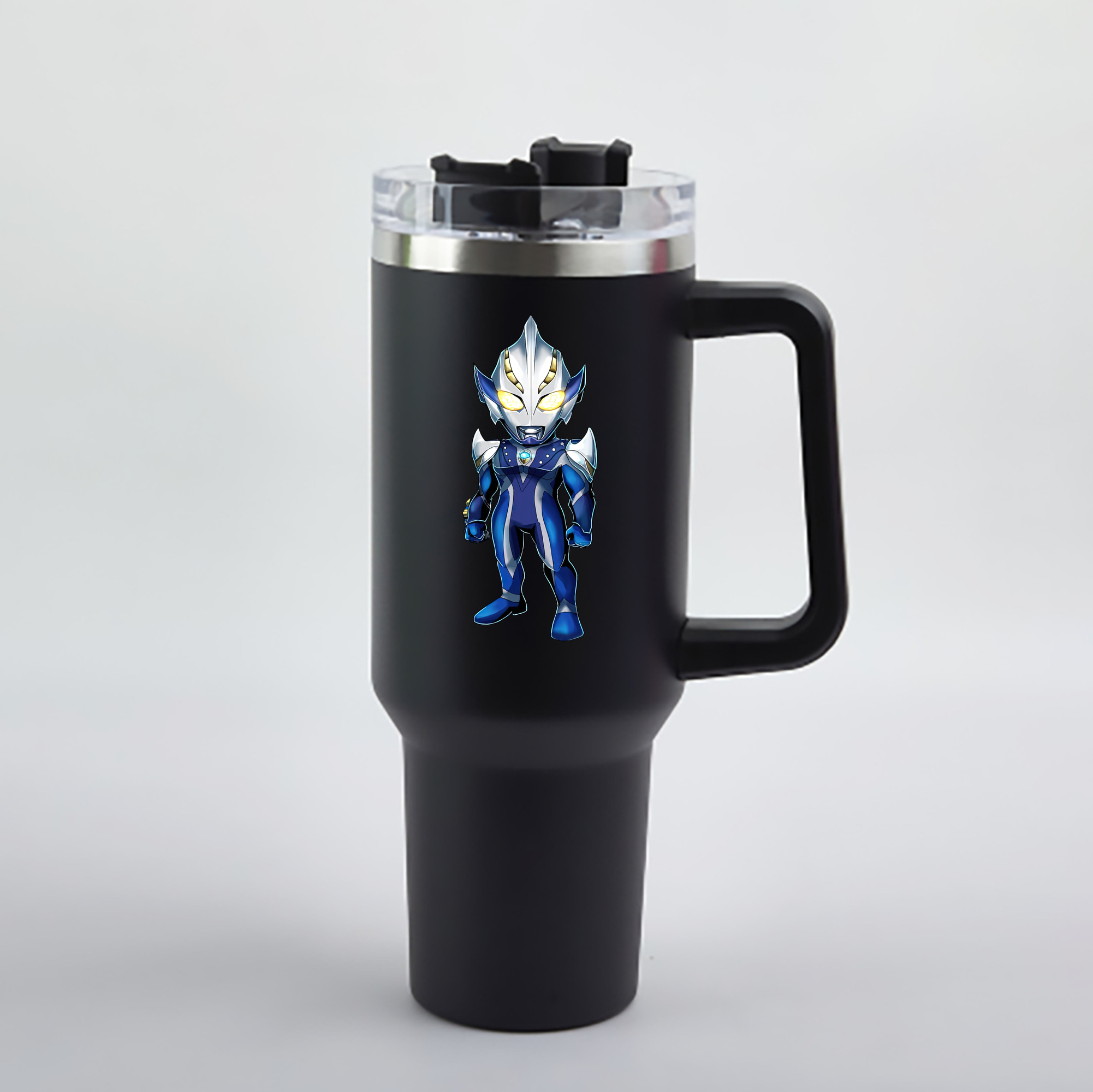 （画像用） ウルトラマン Ultraman 1200mL車用タンブラー - クリスタルステッカー（プラスチックストロー付き）