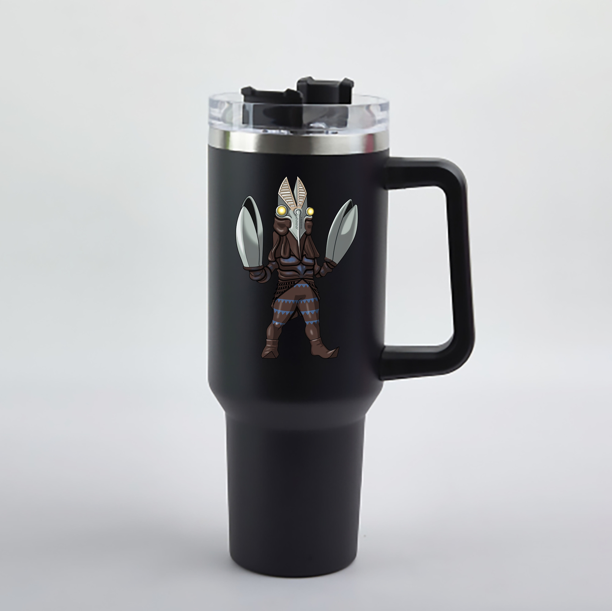 （画像用） ウルトラマン Ultraman 1200mL車用タンブラー - クリスタルステッカー（プラスチックストロー付き）