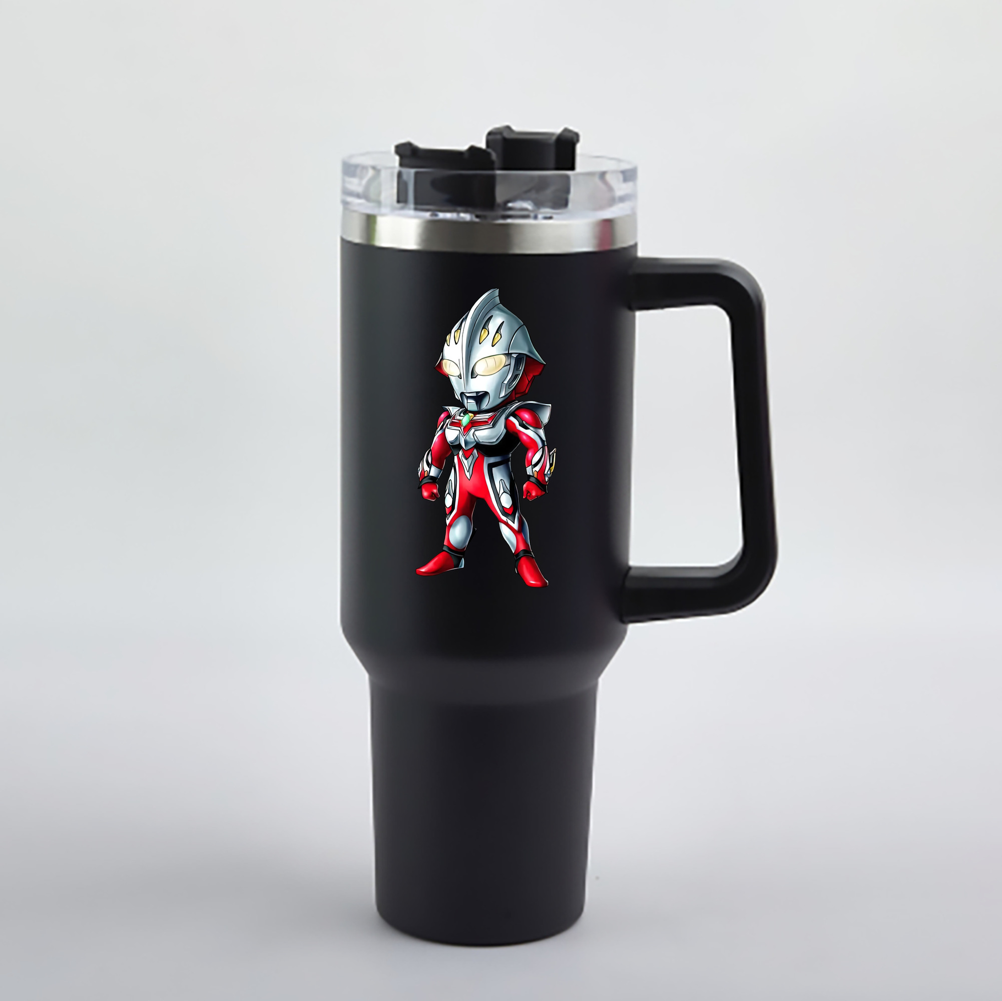 （画像用） ウルトラマン Ultraman 1200mL車用タンブラー - クリスタルステッカー（プラスチックストロー付き）