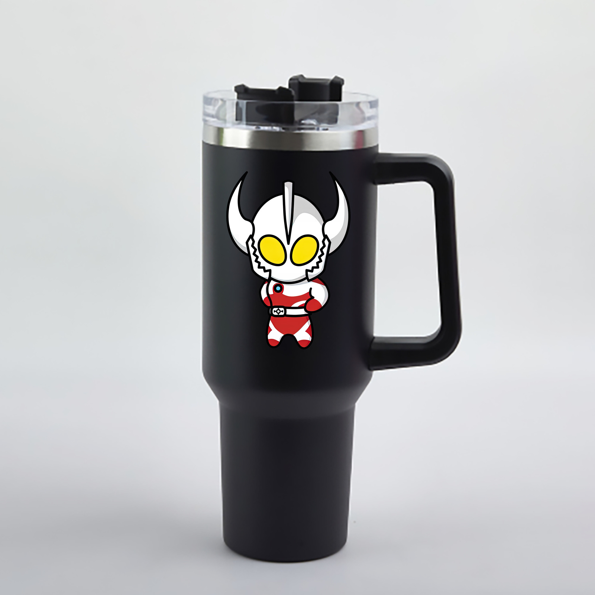 （画像用） ウルトラマン Ultraman 1200mL車用タンブラー - クリスタルステッカー（プラスチックストロー付き）