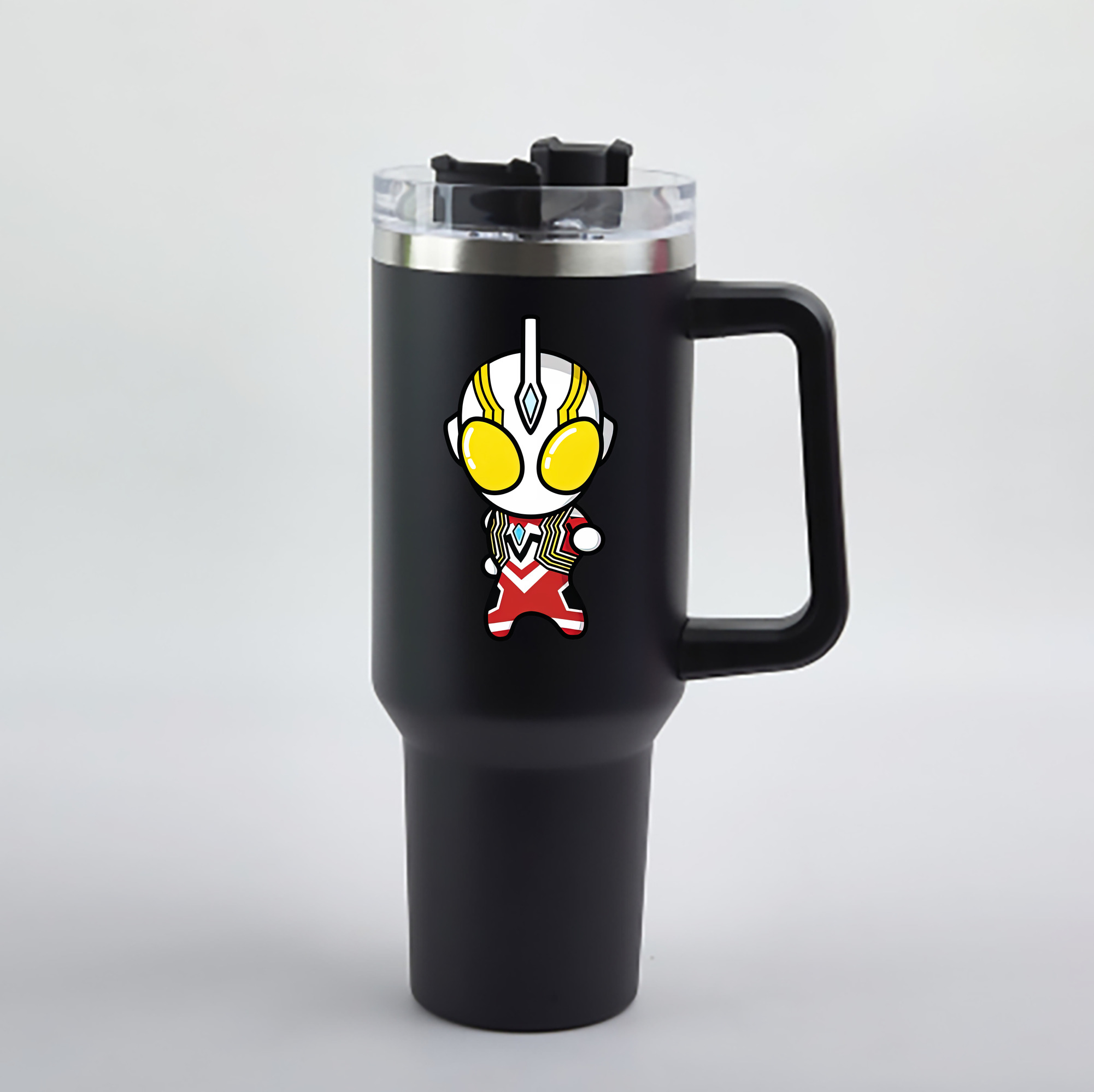 （画像用） ウルトラマン Ultraman 1200mL車用タンブラー - クリスタルステッカー（プラスチックストロー付き）