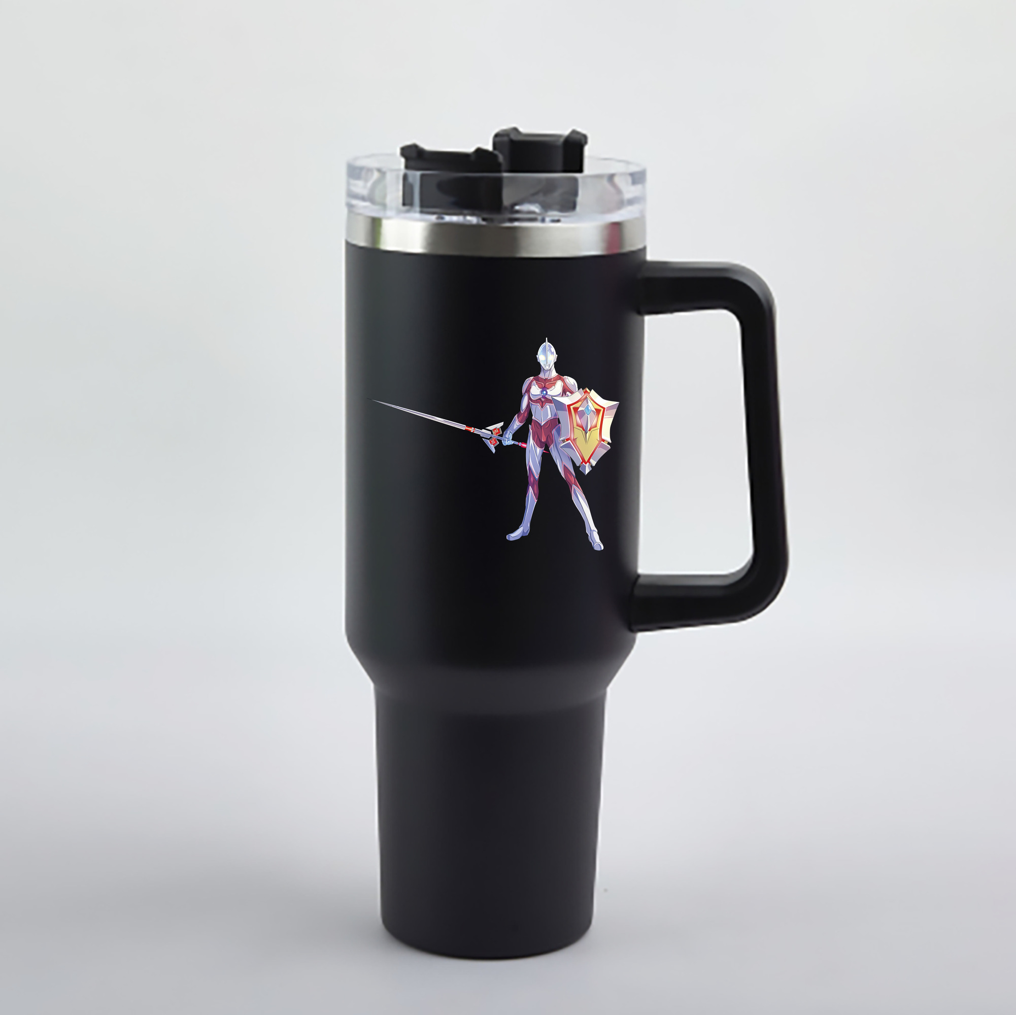 （画像用） ウルトラマン Ultraman 1200mL車用タンブラー - クリスタルステッカー（プラスチックストロー付き）