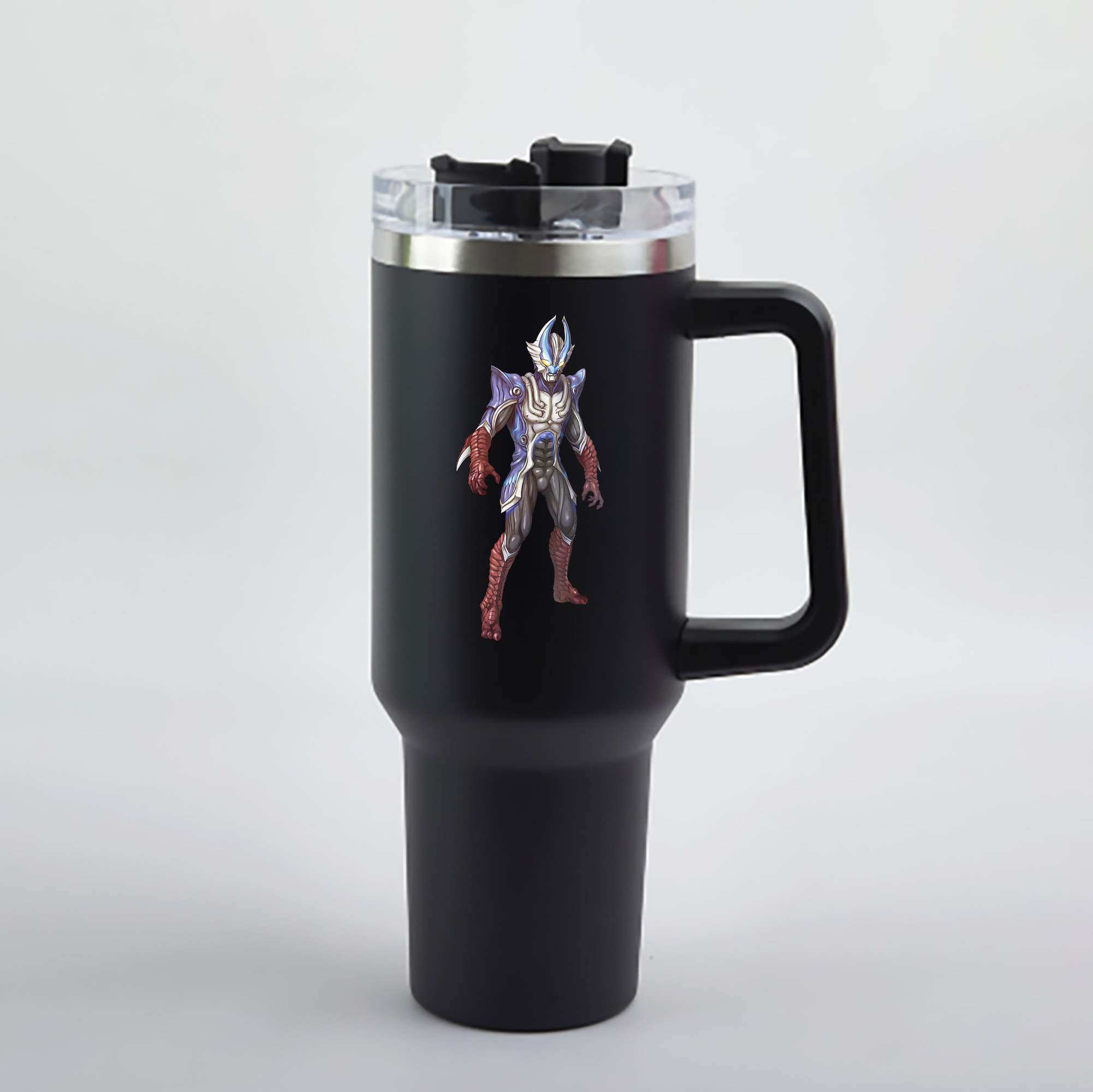 （画像用） ウルトラマン Ultraman 1200mL車用タンブラー - クリスタルステッカー（プラスチックストロー付き）