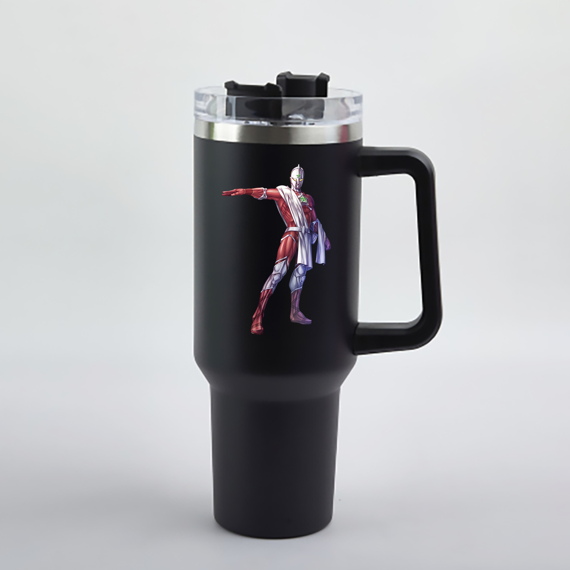 （画像用） ウルトラマン Ultraman 1200mL車用タンブラー - クリスタルステッカー（プラスチックストロー付き）