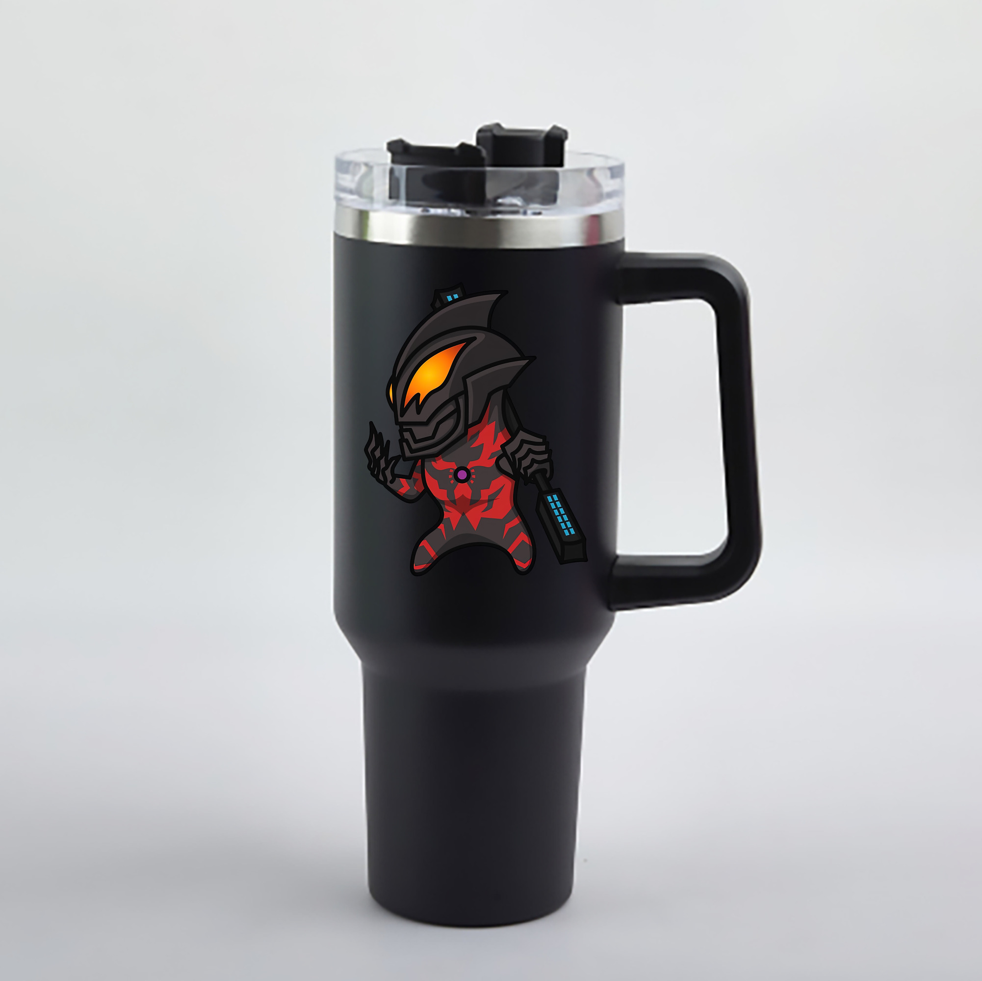 （画像用） ウルトラマン Ultraman 1200mL車用タンブラー - クリスタルステッカー（プラスチックストロー付き）