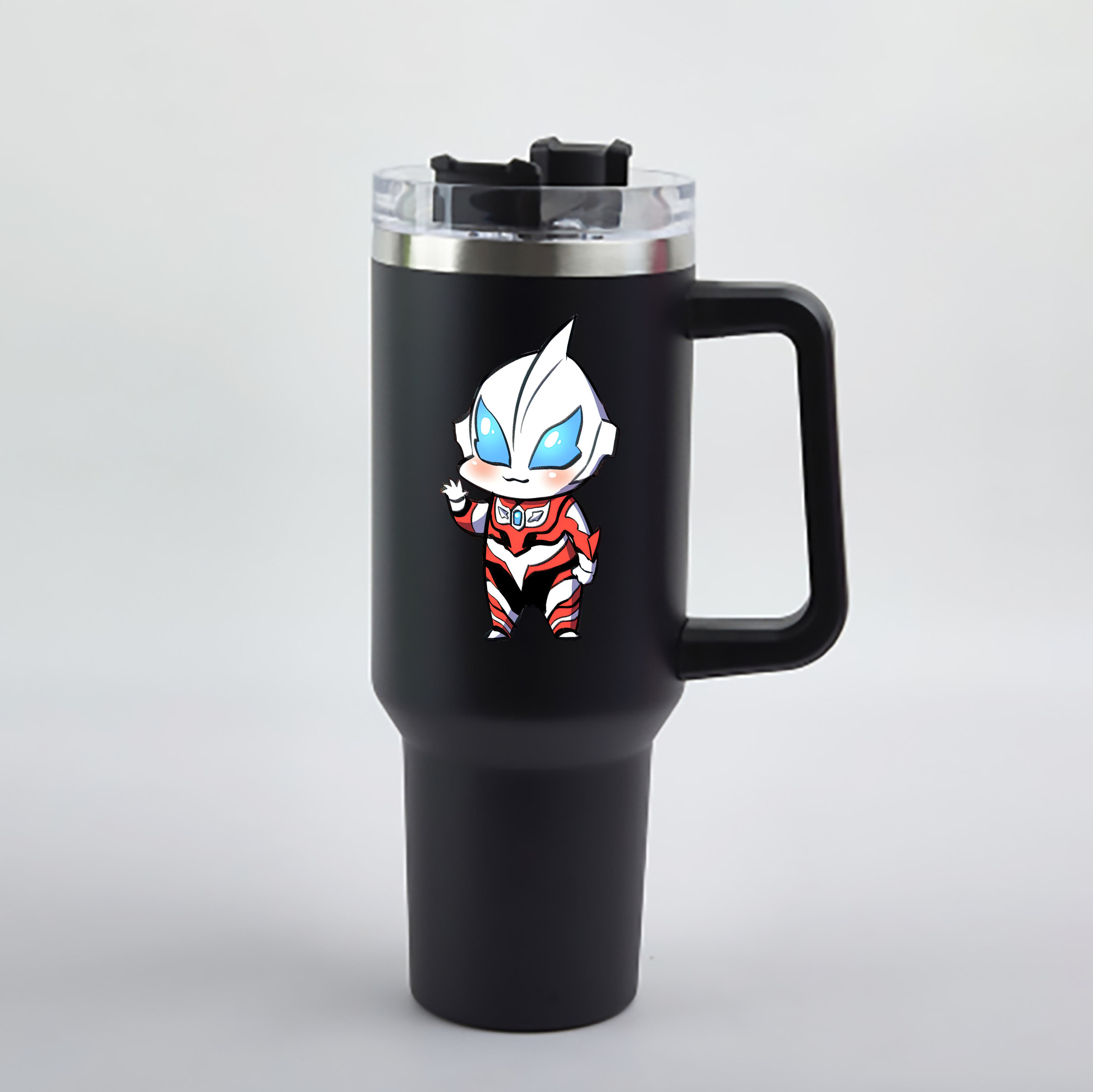 （画像用） ウルトラマン Ultraman 1200mL車用タンブラー - クリスタルステッカー（プラスチックストロー付き）