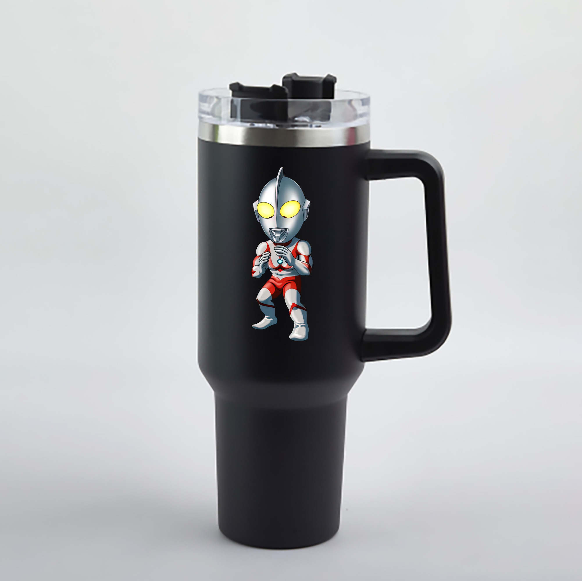 （画像用） ウルトラマン Ultraman 1200mL車用タンブラー - クリスタルステッカー（プラスチックストロー付き）