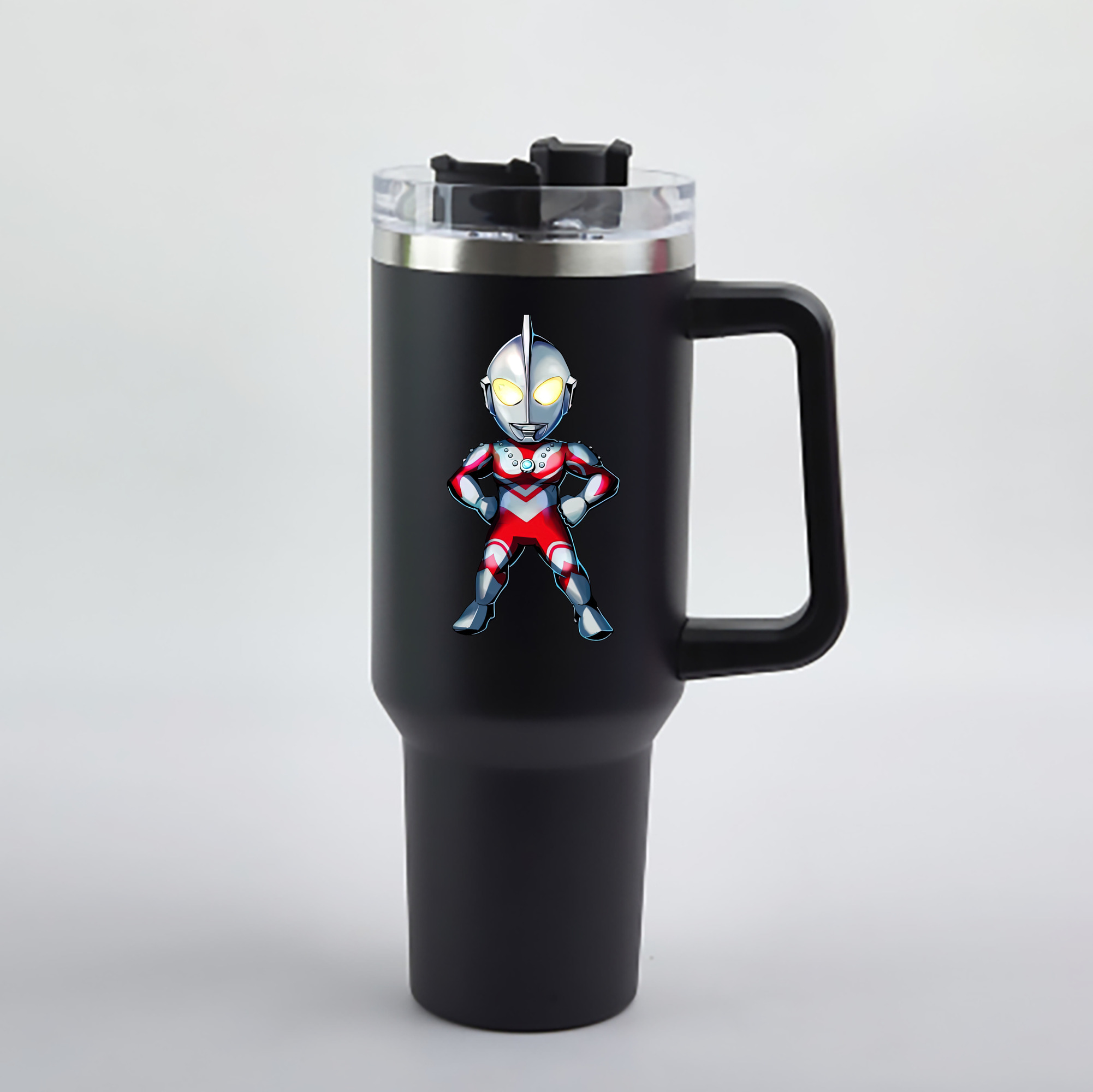 （画像用） ウルトラマン Ultraman 1200mL車用タンブラー - クリスタルステッカー（プラスチックストロー付き）