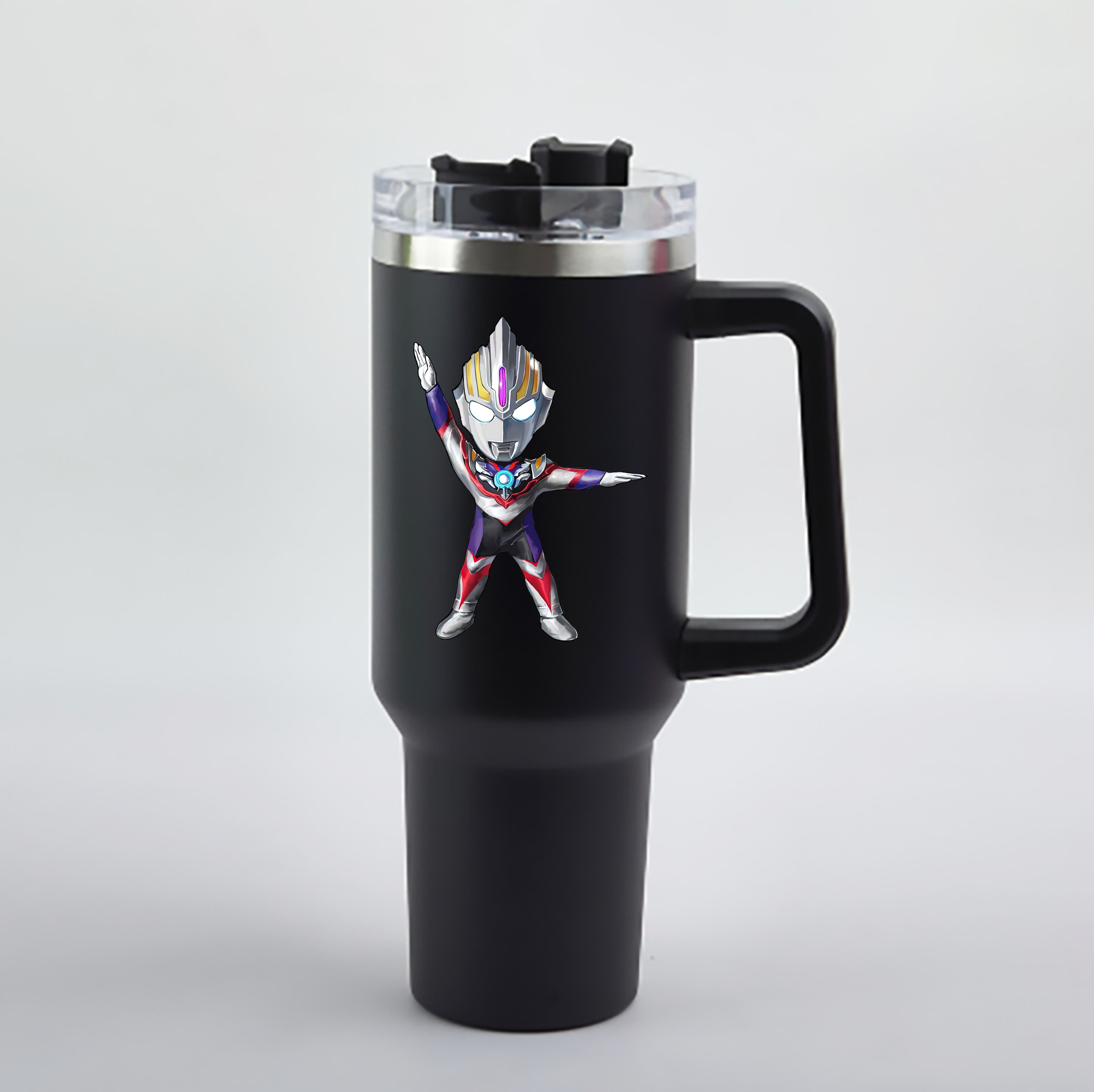 （画像用） ウルトラマン Ultraman 1200mL車用タンブラー - クリスタルステッカー（プラスチックストロー付き）