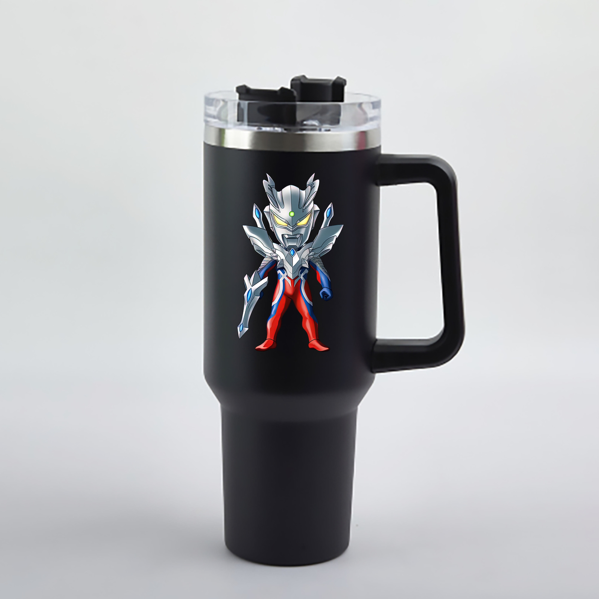 （画像用） ウルトラマン Ultraman 1200mL車用タンブラー - クリスタルステッカー（プラスチックストロー付き）