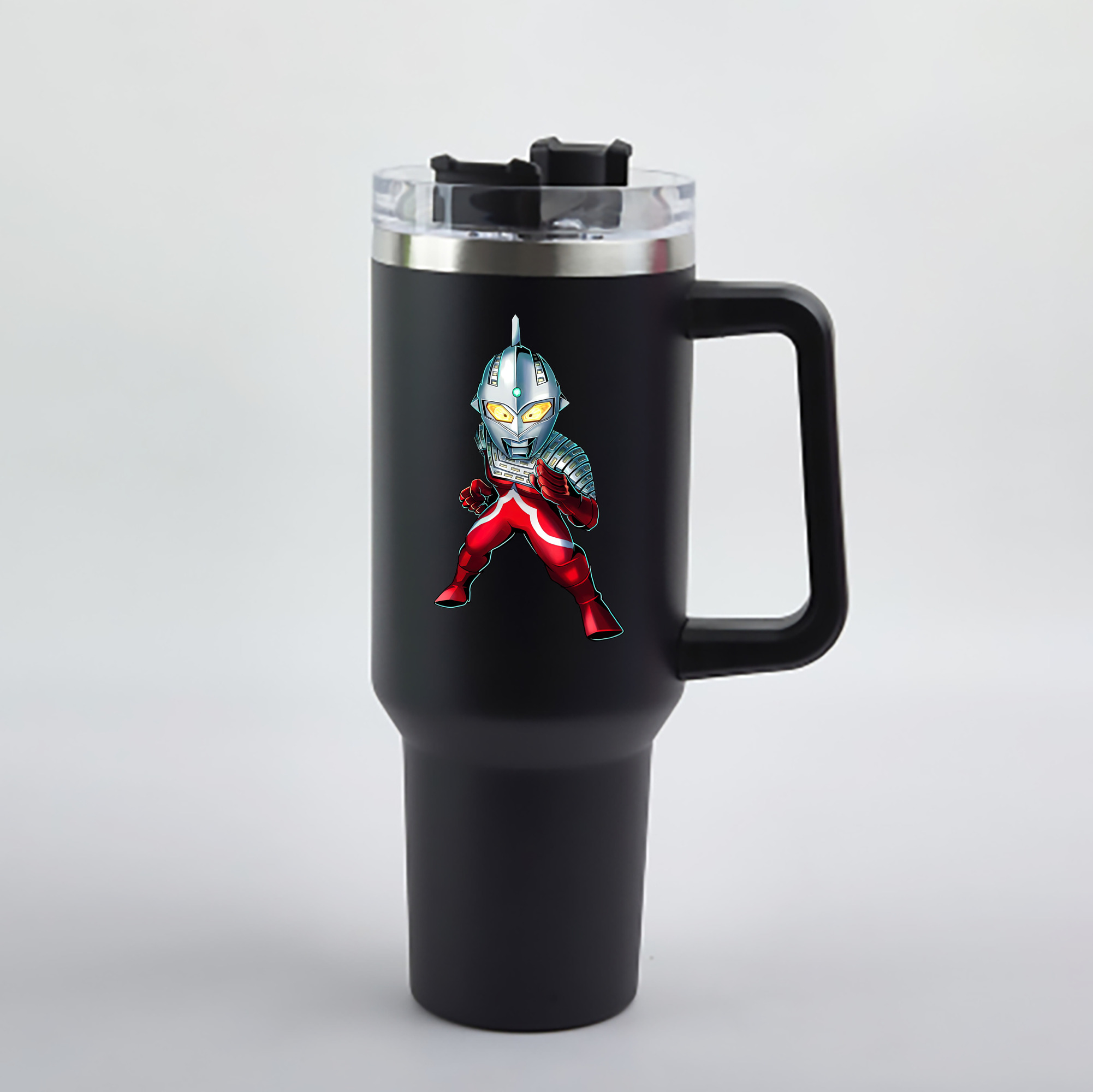 （画像用） ウルトラマン Ultraman 1200mL車用タンブラー - クリスタルステッカー（プラスチックストロー付き）