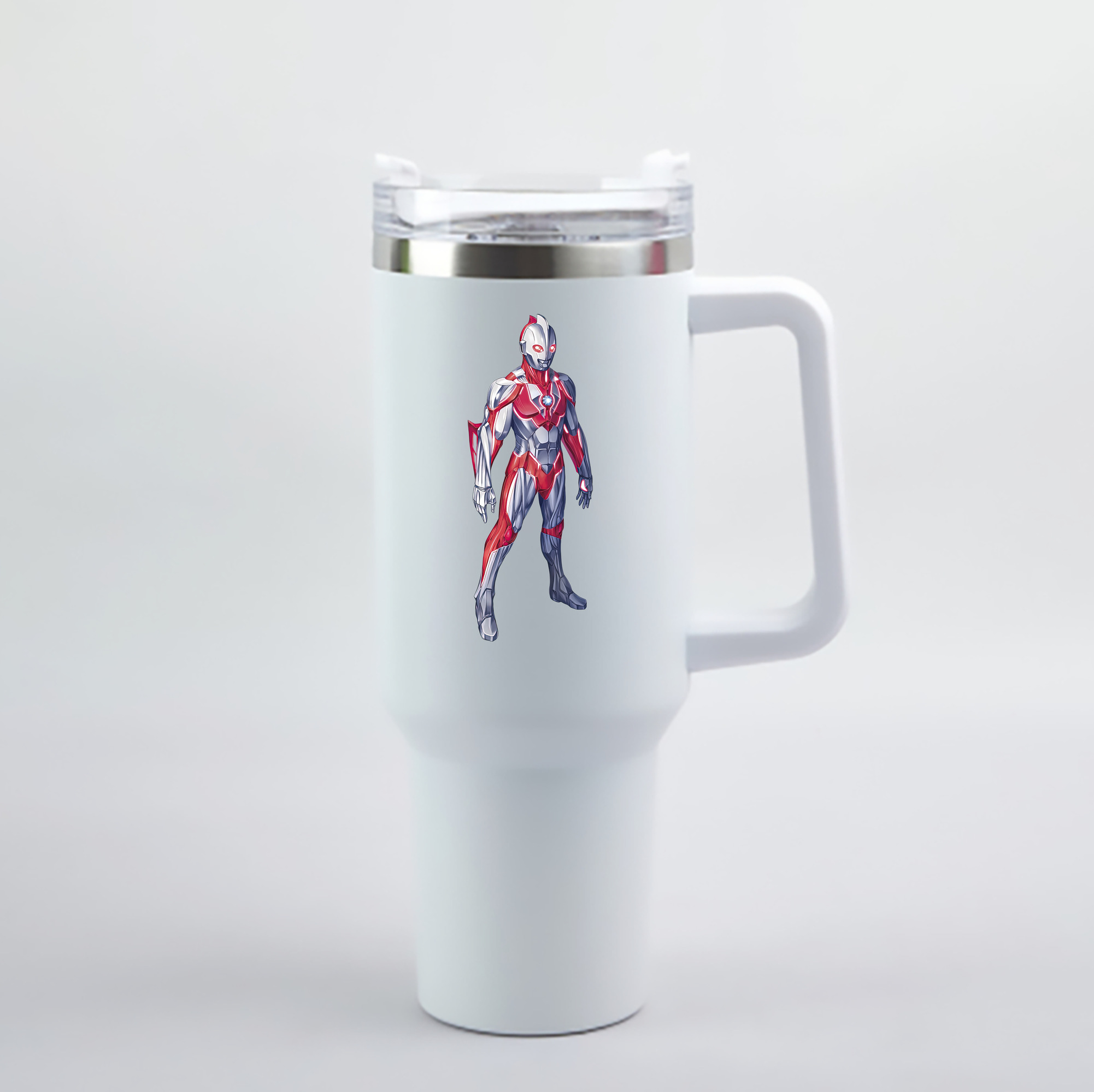 （画像用） ウルトラマン Ultraman 1200mL車用タンブラー - クリスタルステッカー（プラスチックストロー付き）