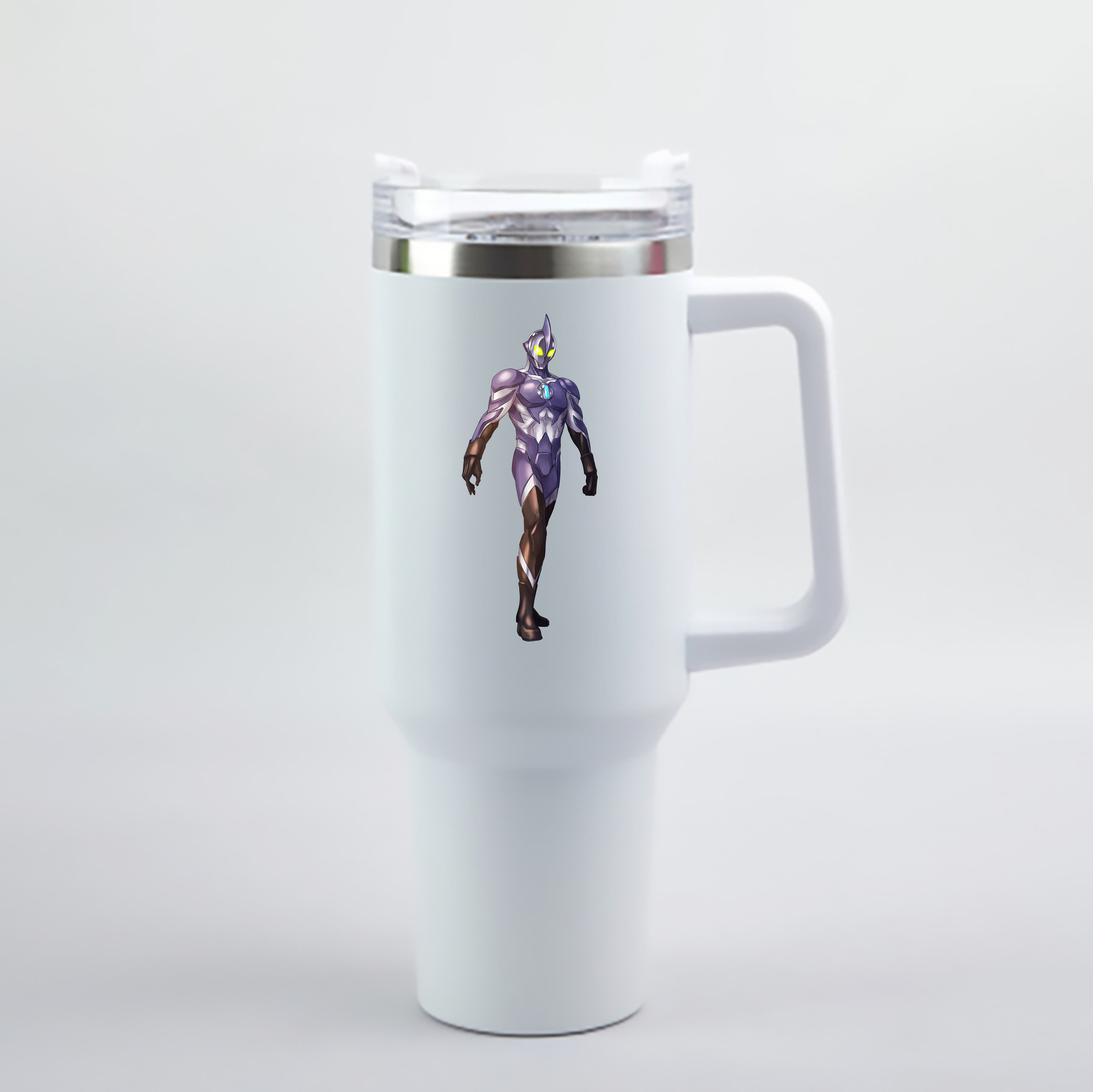 （画像用） ウルトラマン Ultraman 1200mL車用タンブラー - クリスタルステッカー（プラスチックストロー付き）