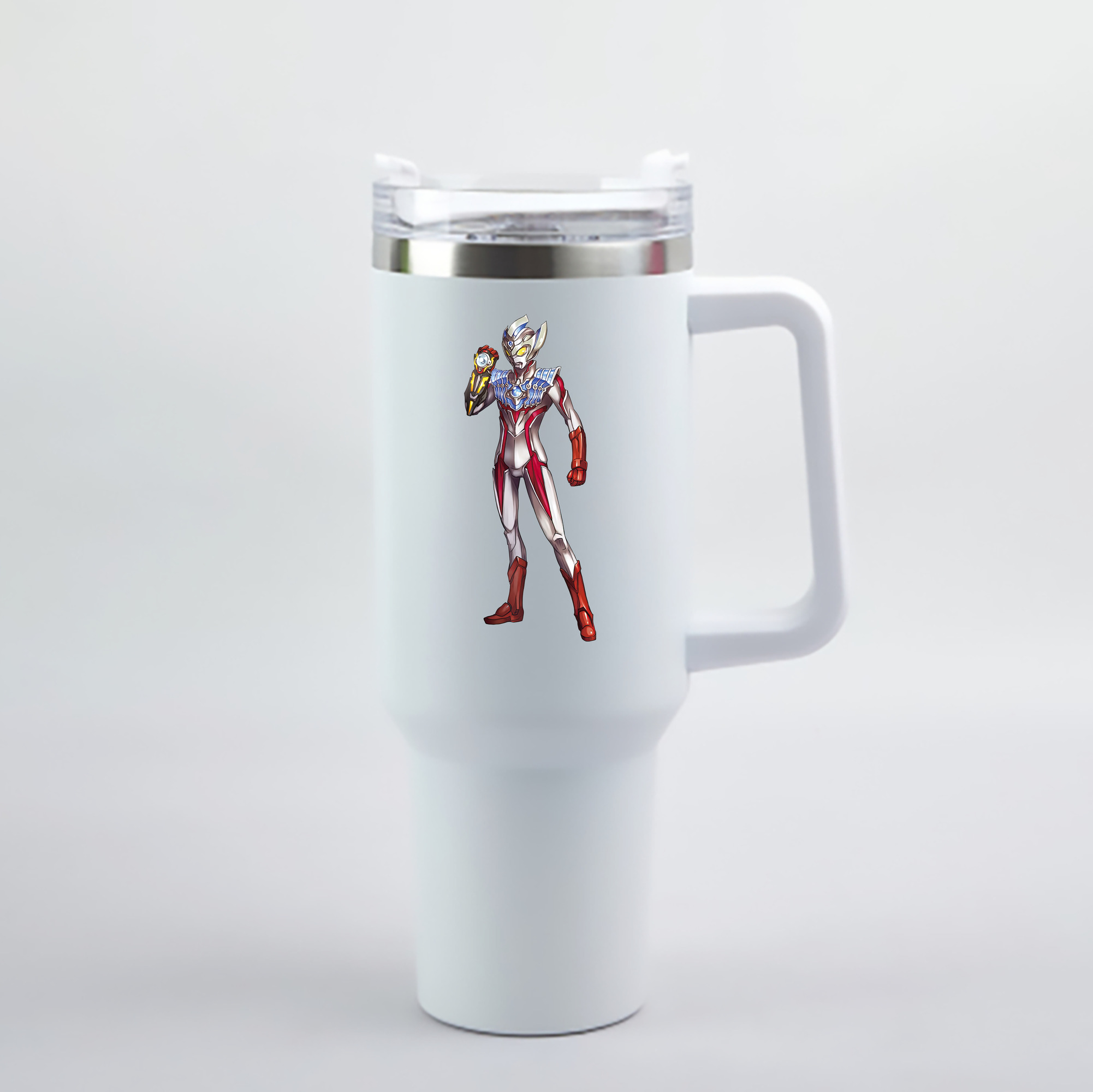（画像用） ウルトラマン Ultraman 1200mL車用タンブラー - クリスタルステッカー（プラスチックストロー付き）
