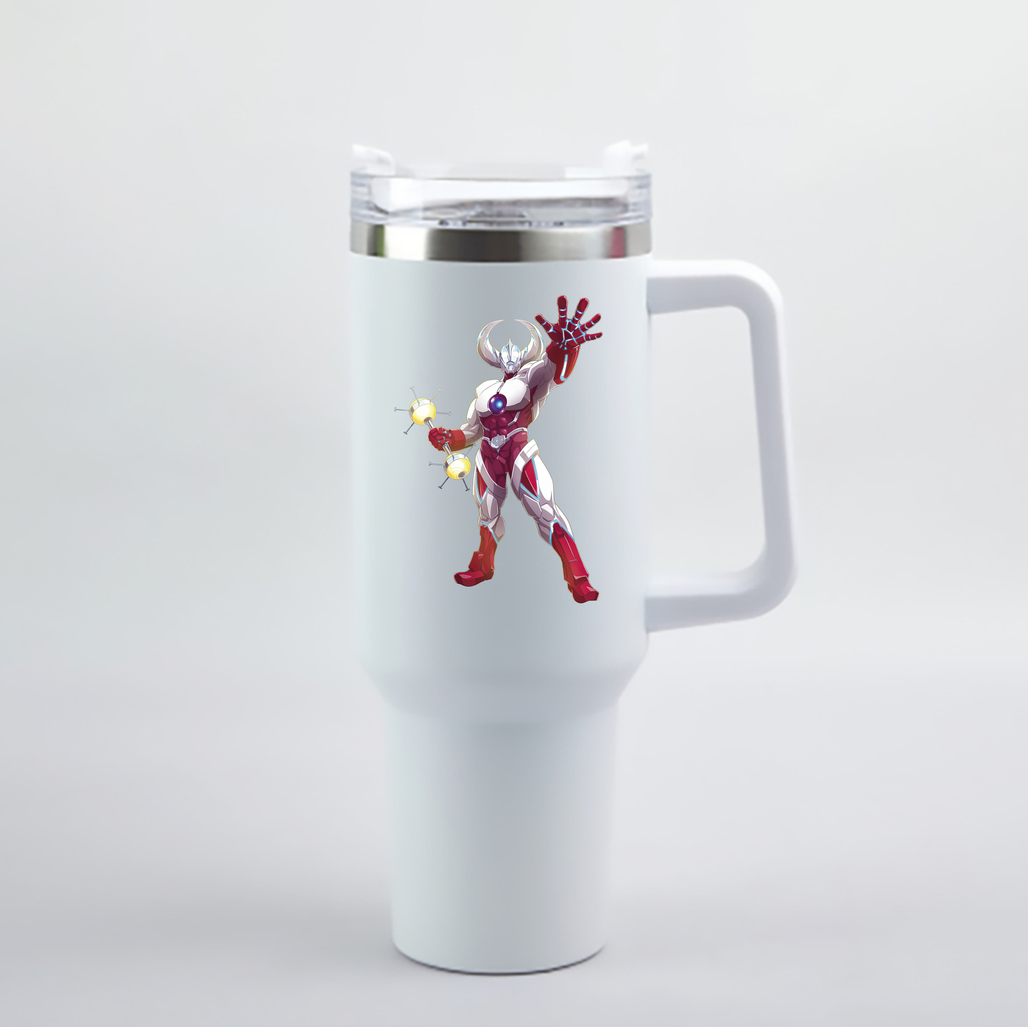 （画像用） ウルトラマン Ultraman 1200mL車用タンブラー - クリスタルステッカー（プラスチックストロー付き）
