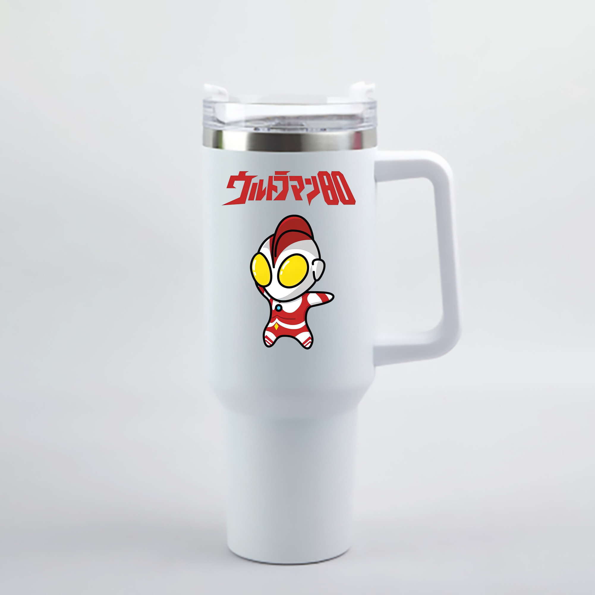 （画像用） ウルトラマン Ultraman 1200mL車用タンブラー - クリスタルステッカー（プラスチックストロー付き）
