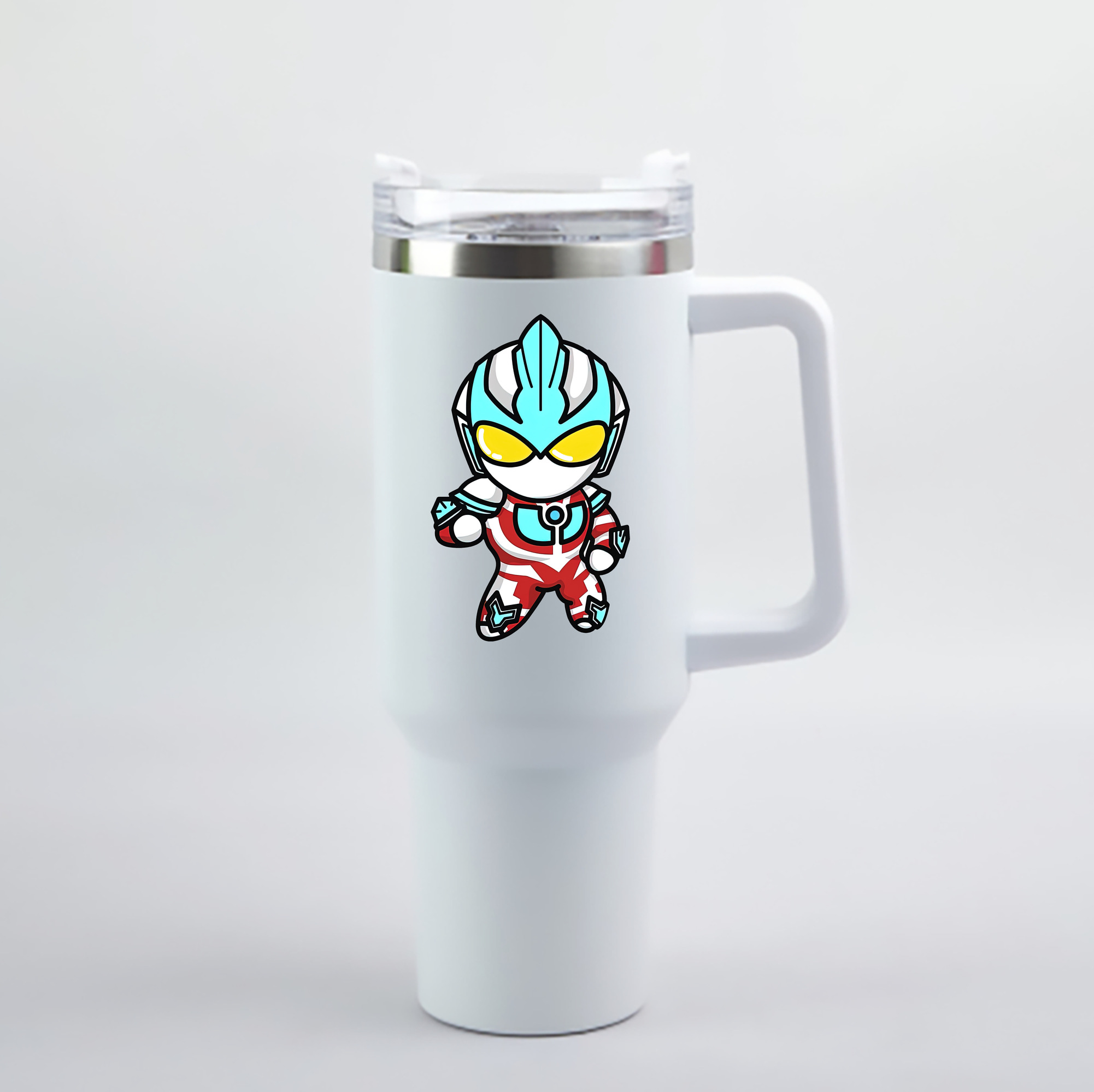 （画像用） ウルトラマン Ultraman 1200mL車用タンブラー - クリスタルステッカー（プラスチックストロー付き）