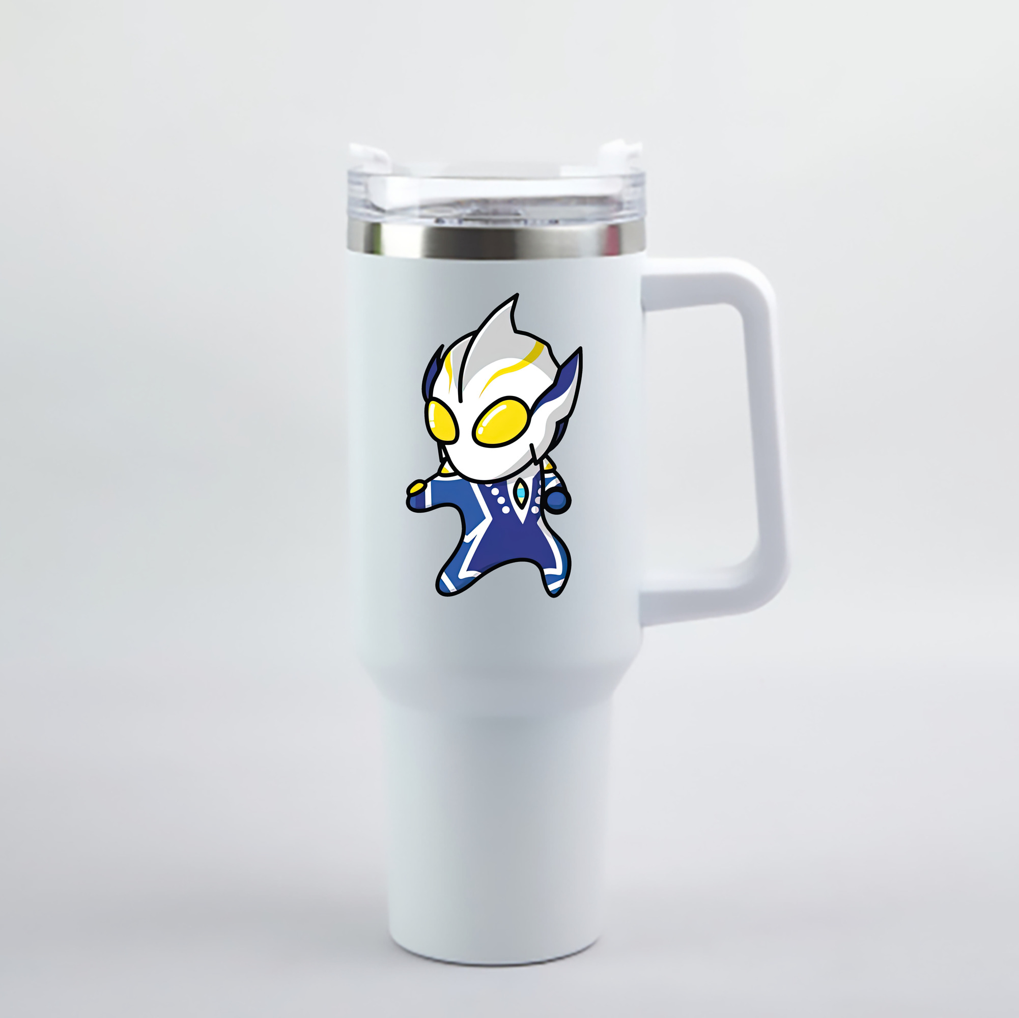 （画像用） ウルトラマン Ultraman 1200mL車用タンブラー - クリスタルステッカー（プラスチックストロー付き）
