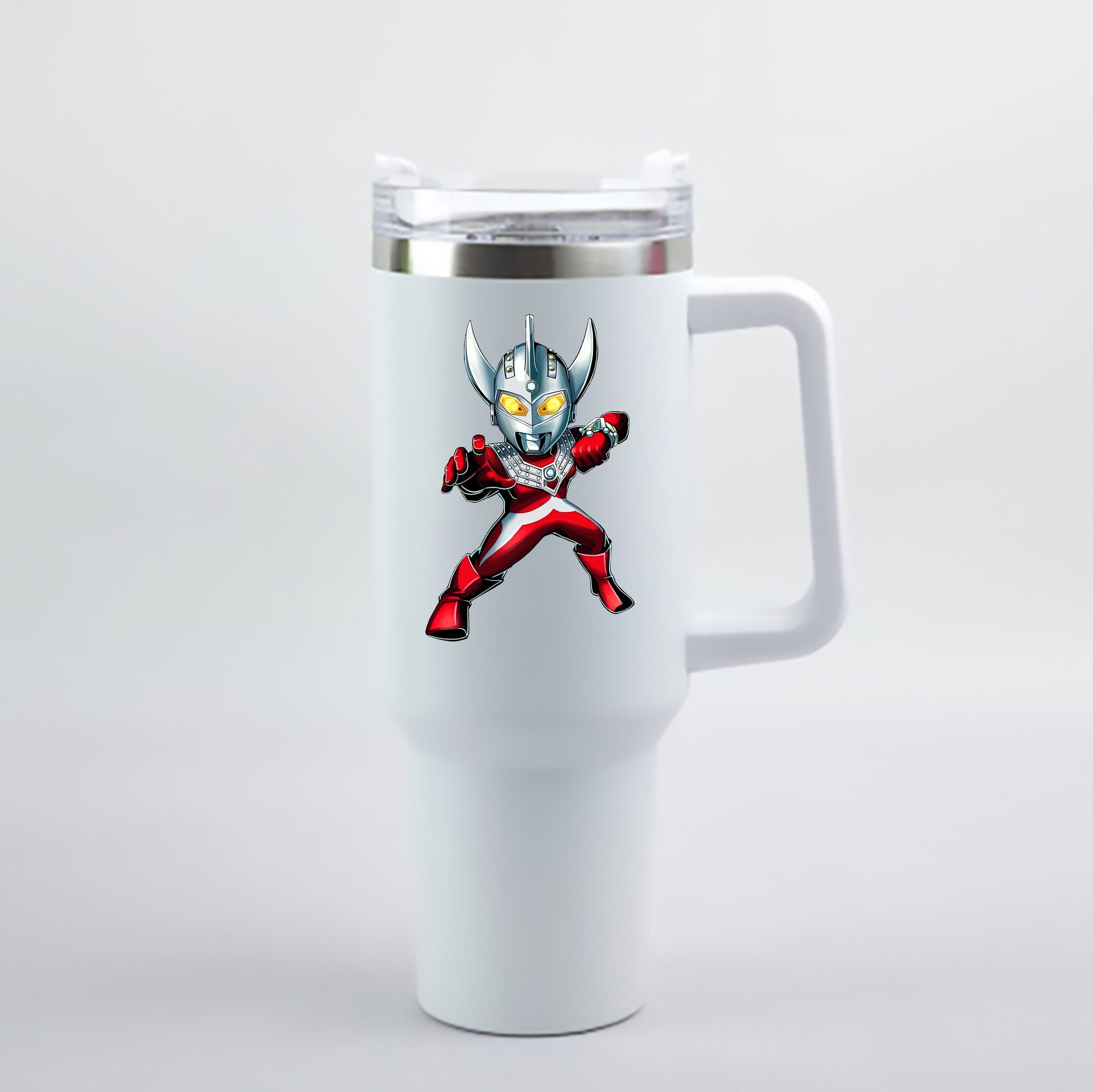 （画像用） ウルトラマン Ultraman 1200mL車用タンブラー - クリスタルステッカー（プラスチックストロー付き）