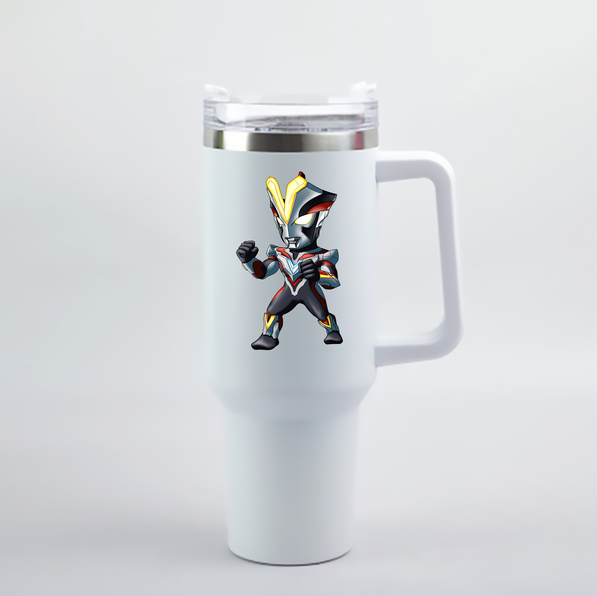 （画像用） ウルトラマン Ultraman 1200mL車用タンブラー - クリスタルステッカー（プラスチックストロー付き）
