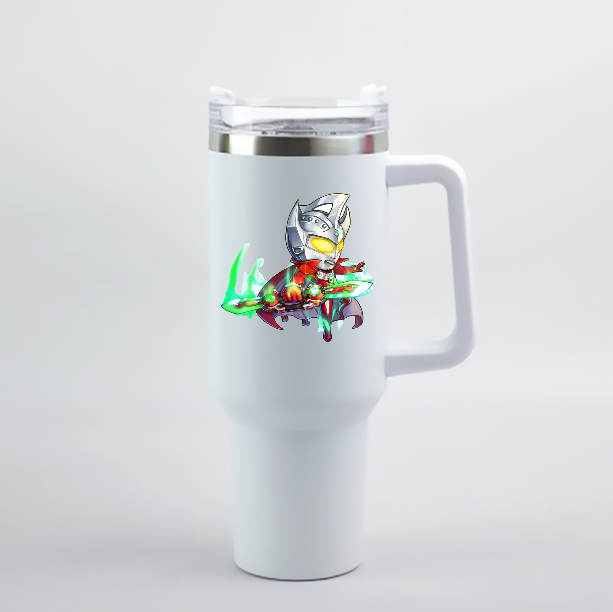 （画像用） ウルトラマン Ultraman 1200mL車用タンブラー - クリスタルステッカー（プラスチックストロー付き）