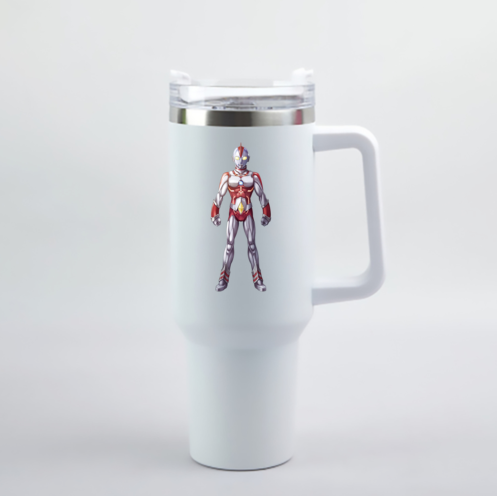 （画像用） ウルトラマン Ultraman 1200mL車用タンブラー - クリスタルステッカー（プラスチックストロー付き）