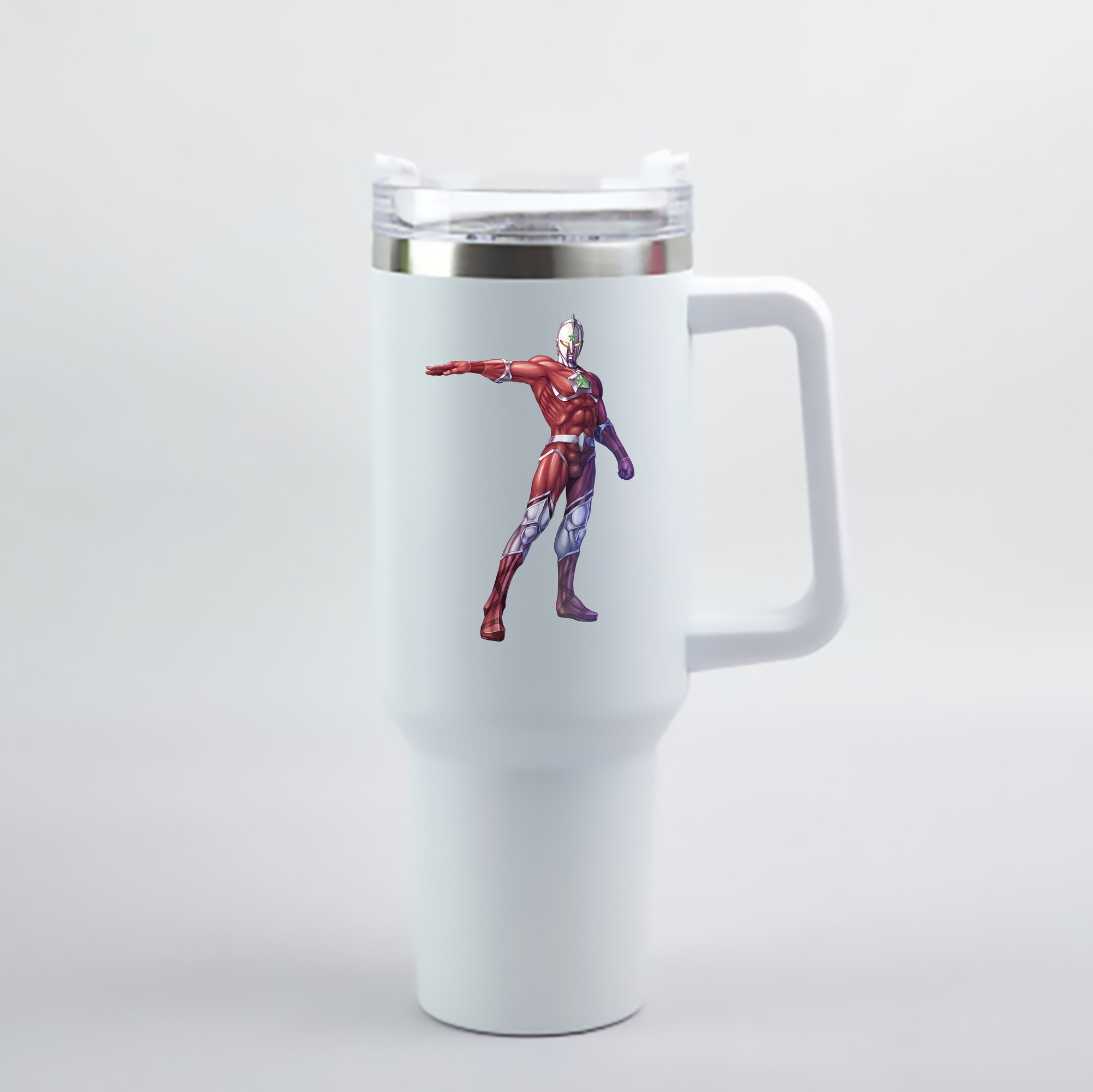 （画像用） ウルトラマン Ultraman 1200mL車用タンブラー - クリスタルステッカー（プラスチックストロー付き）