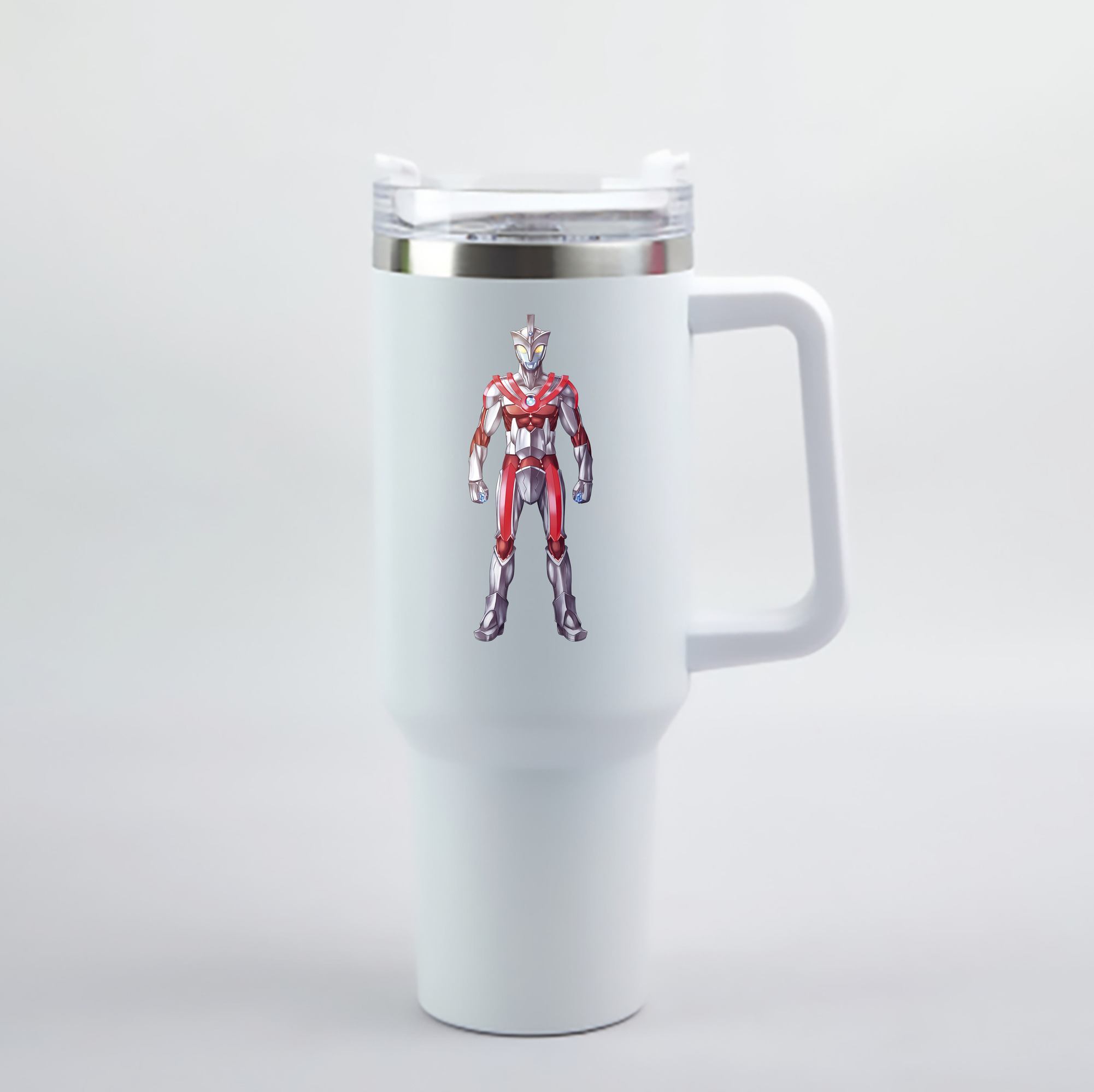 （画像用） ウルトラマン Ultraman 1200mL車用タンブラー - クリスタルステッカー（プラスチックストロー付き）