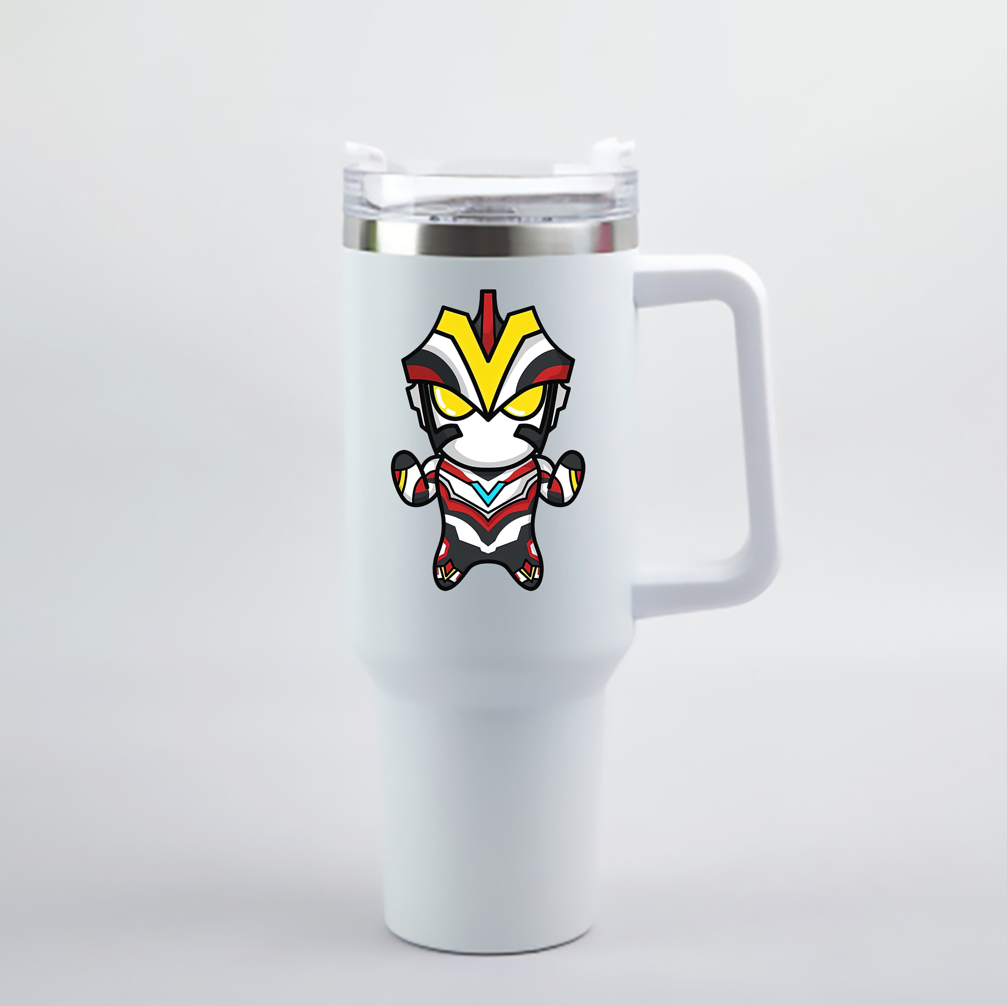 （画像用） ウルトラマン Ultraman 1200mL車用タンブラー - クリスタルステッカー（プラスチックストロー付き）