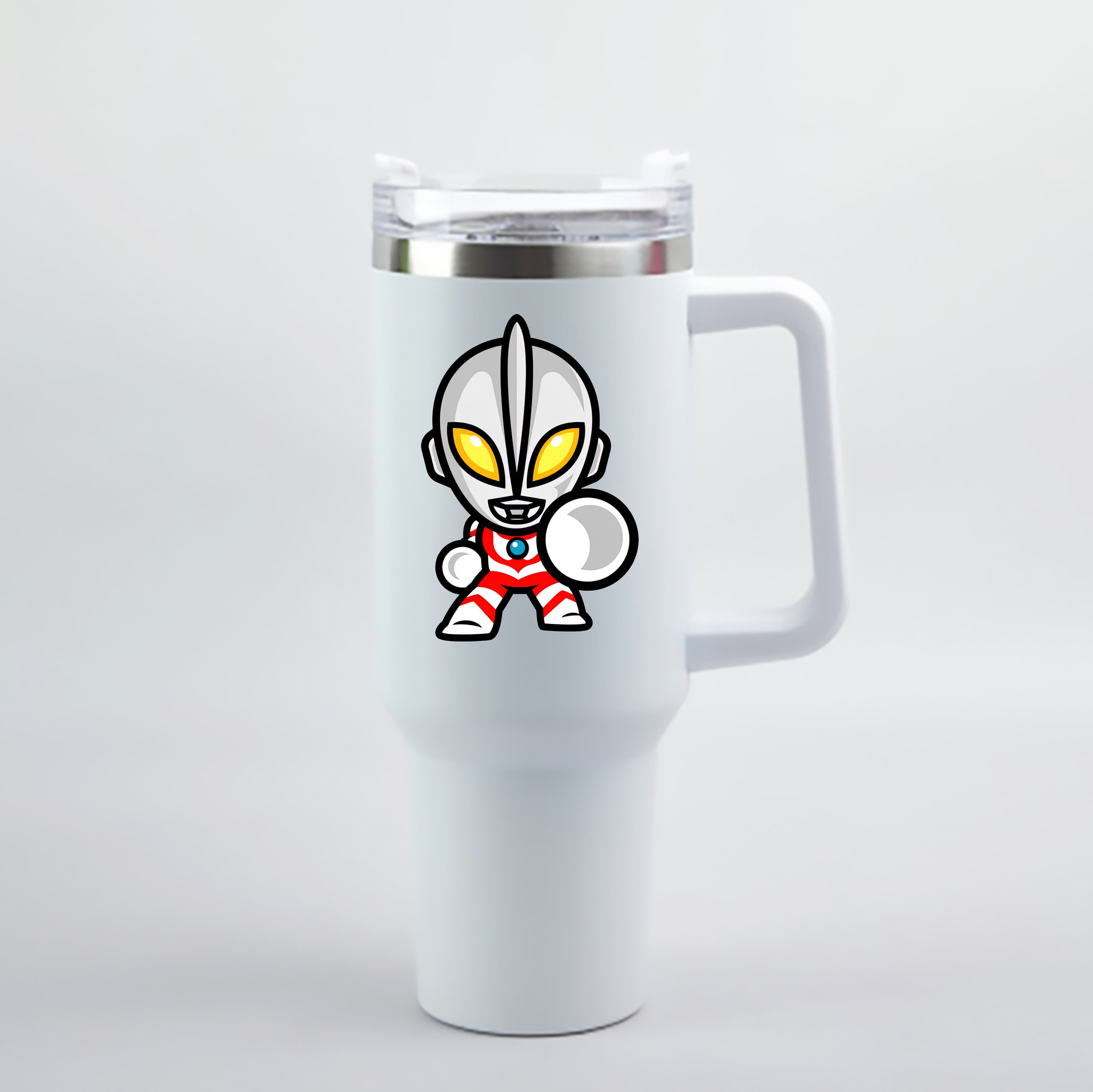 （画像用） ウルトラマン Ultraman 1200mL車用タンブラー - クリスタルステッカー（プラスチックストロー付き）