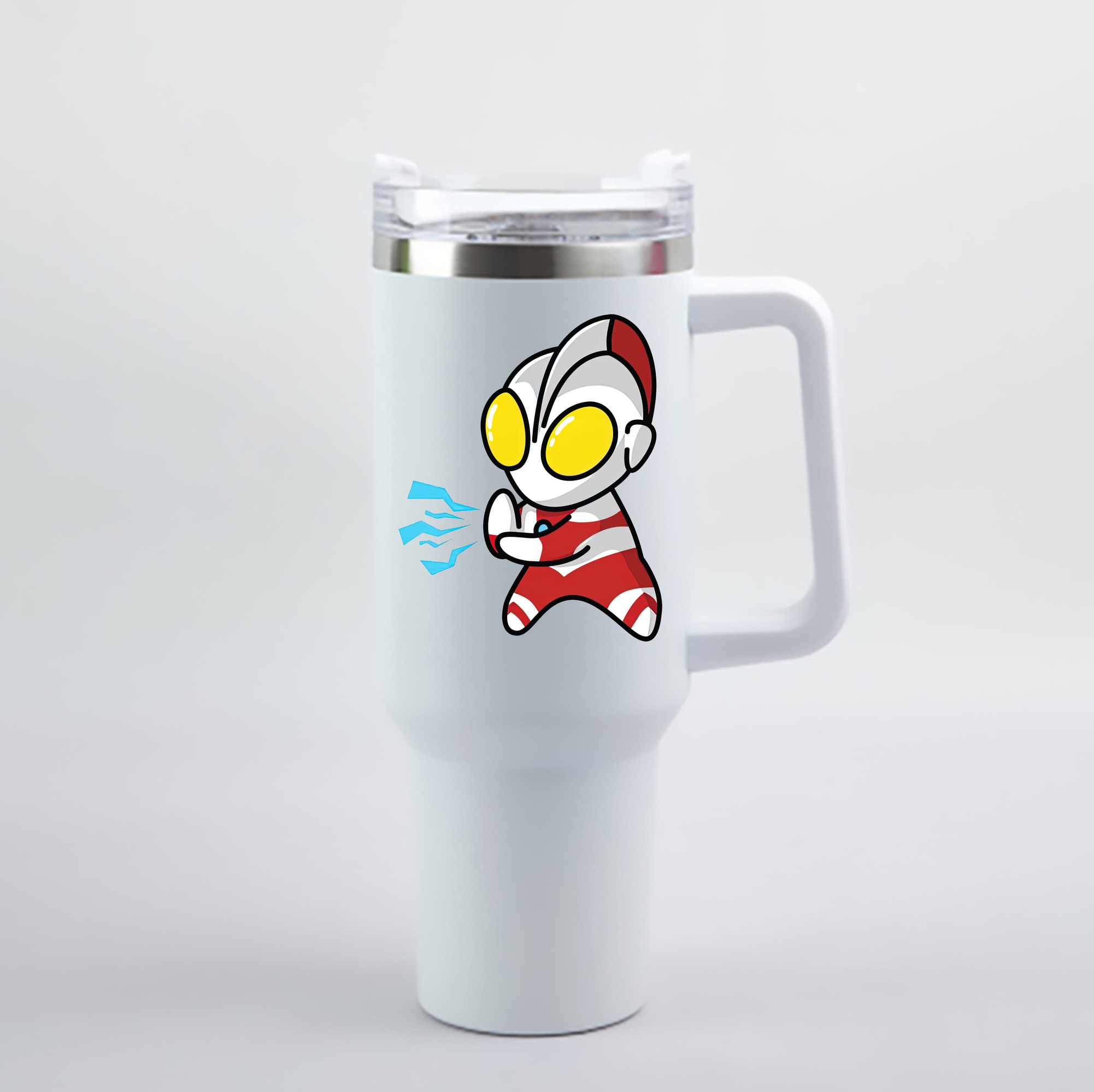 （画像用） ウルトラマン Ultraman 1200mL車用タンブラー - クリスタルステッカー（プラスチックストロー付き）