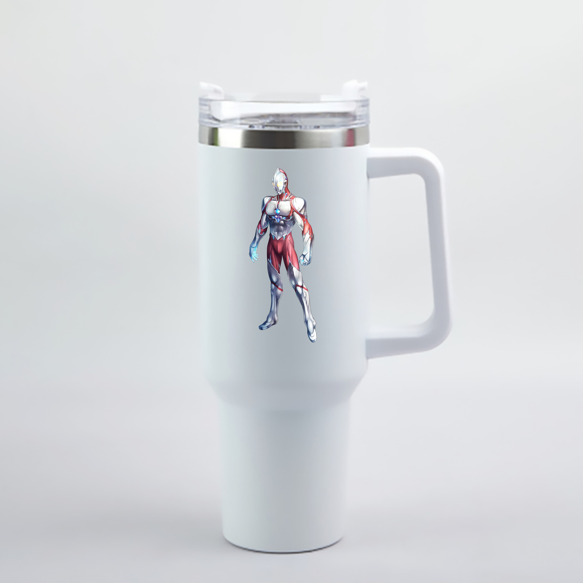 （画像用） ウルトラマン Ultraman 1200mL車用タンブラー - クリスタルステッカー（プラスチックストロー付き）