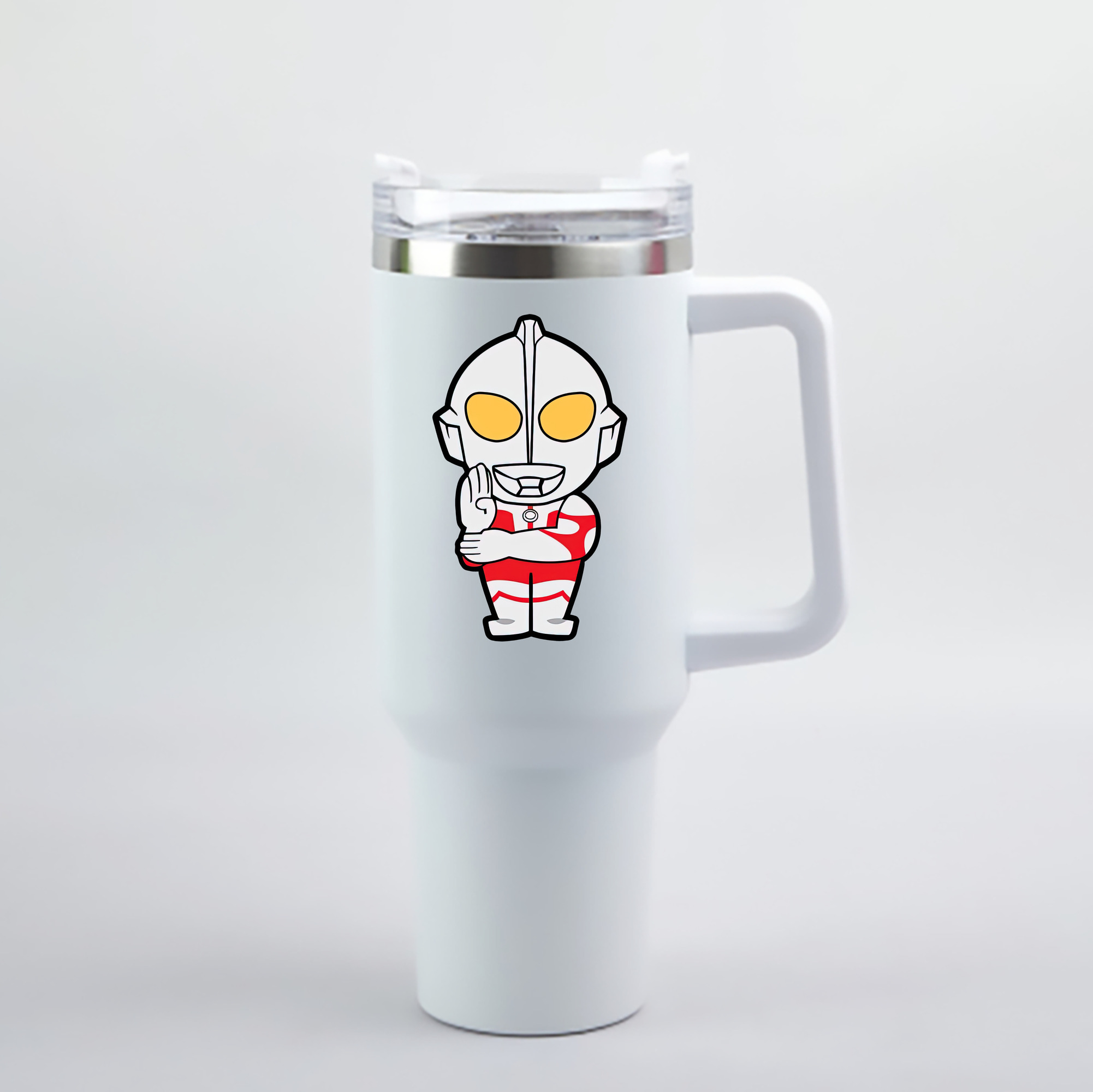 （画像用） ウルトラマン Ultraman 1200mL車用タンブラー - クリスタルステッカー（プラスチックストロー付き）