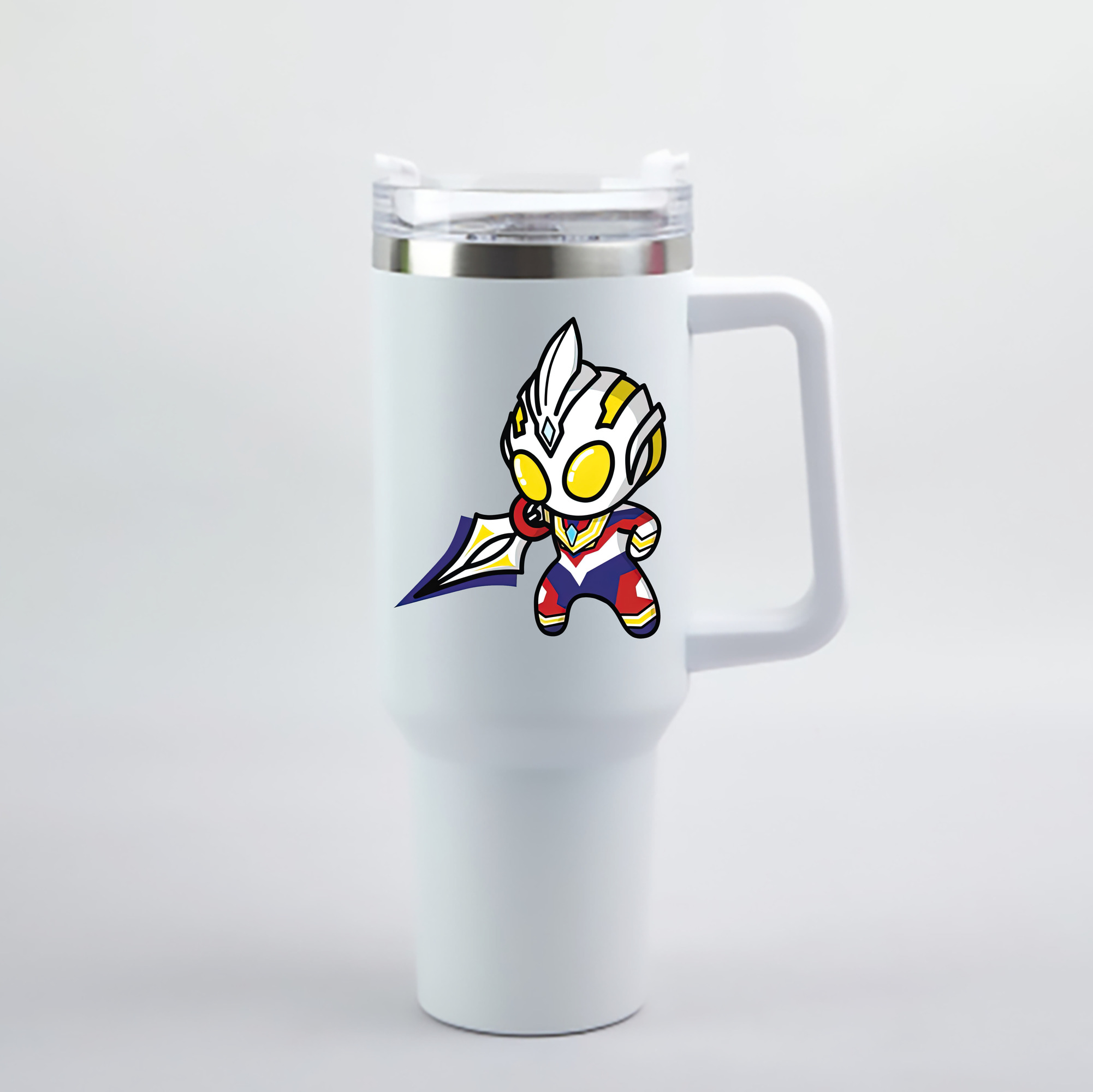 （画像用） ウルトラマン Ultraman 1200mL車用タンブラー - クリスタルステッカー（プラスチックストロー付き）