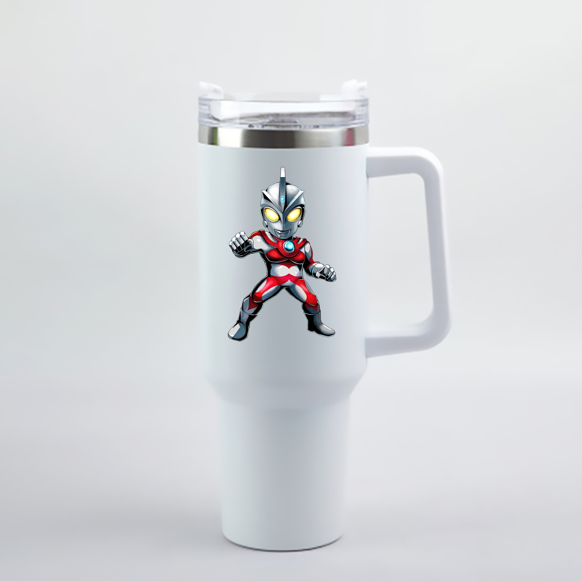 （画像用） ウルトラマン Ultraman 1200mL車用タンブラー - クリスタルステッカー（プラスチックストロー付き）