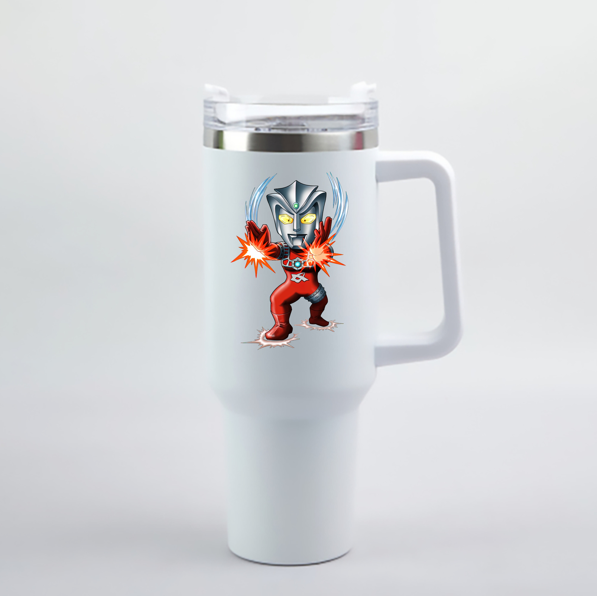 （画像用） ウルトラマン Ultraman 1200mL車用タンブラー - クリスタルステッカー（プラスチックストロー付き）