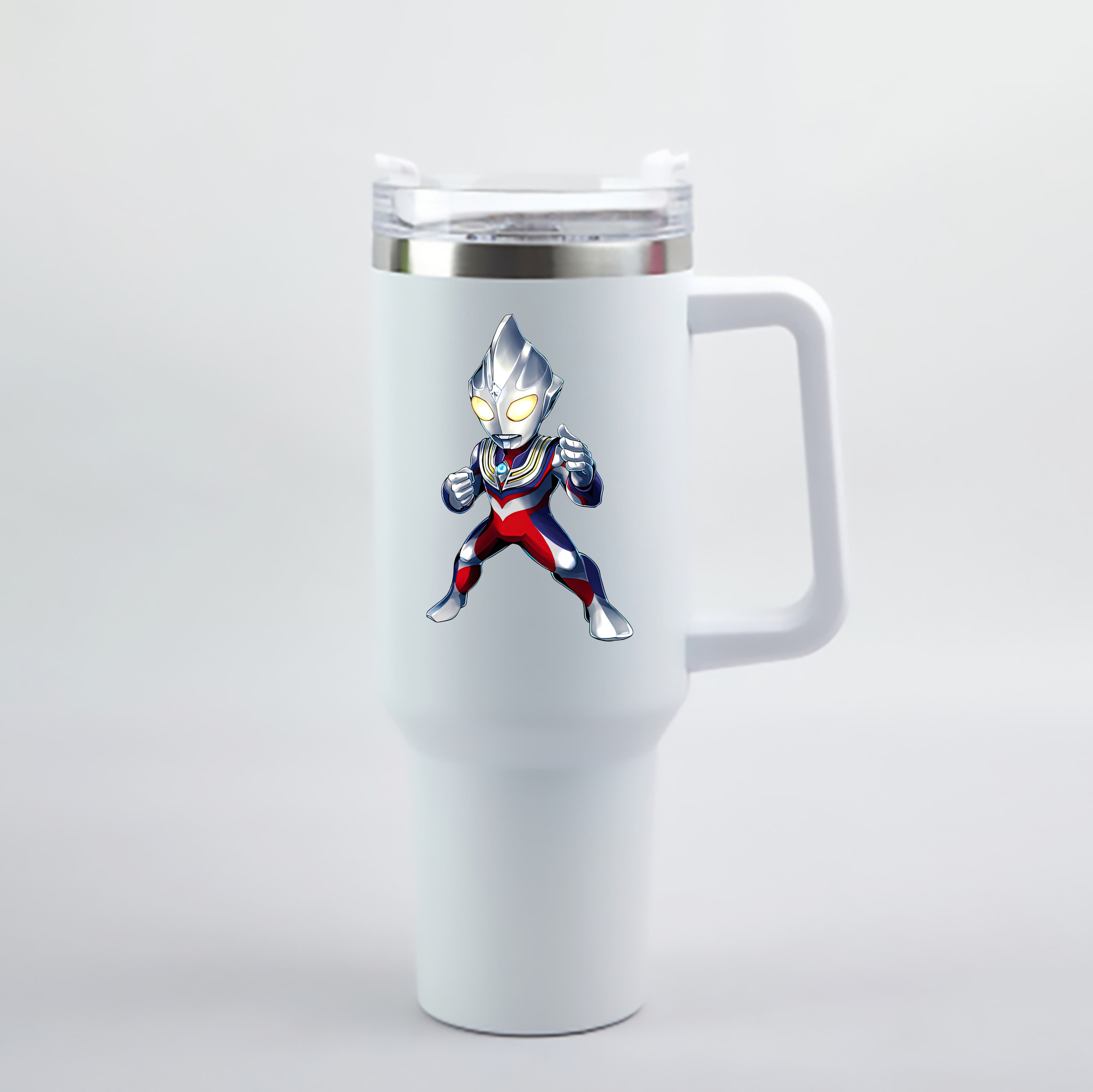 （画像用） ウルトラマン Ultraman 1200mL車用タンブラー - クリスタルステッカー（プラスチックストロー付き）