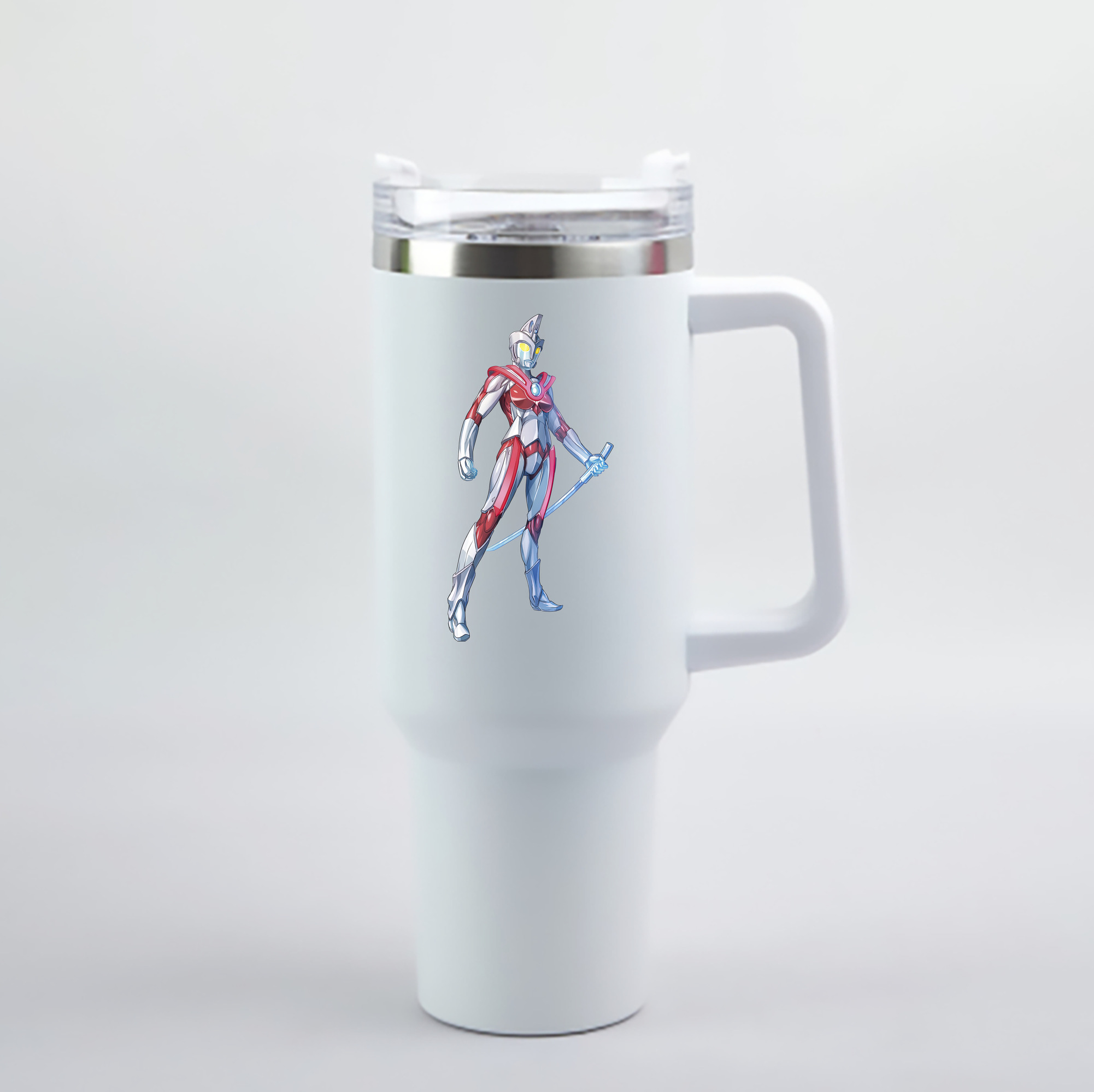 （画像用） ウルトラマン Ultraman 1200mL車用タンブラー - クリスタルステッカー（プラスチックストロー付き）