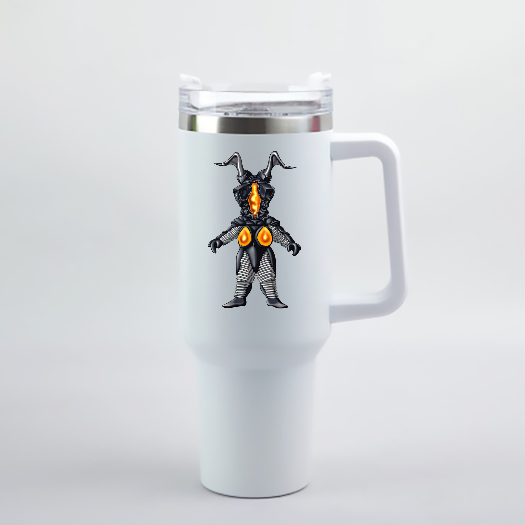 （画像用） ウルトラマン Ultraman 1200mL車用タンブラー - クリスタルステッカー（プラスチックストロー付き）
