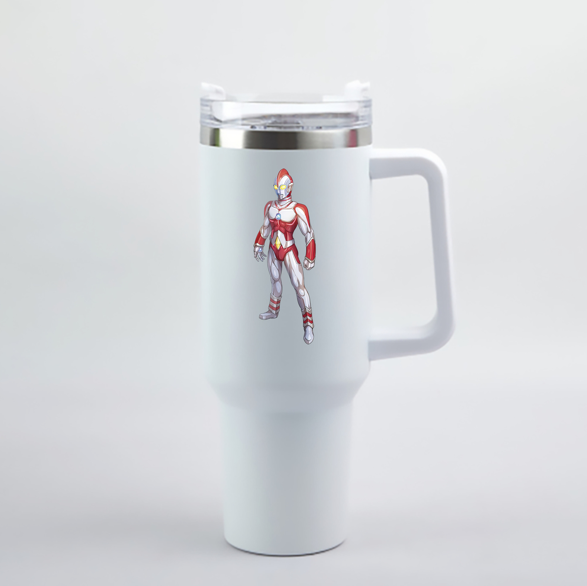 （画像用） ウルトラマン Ultraman 1200mL車用タンブラー - クリスタルステッカー（プラスチックストロー付き）