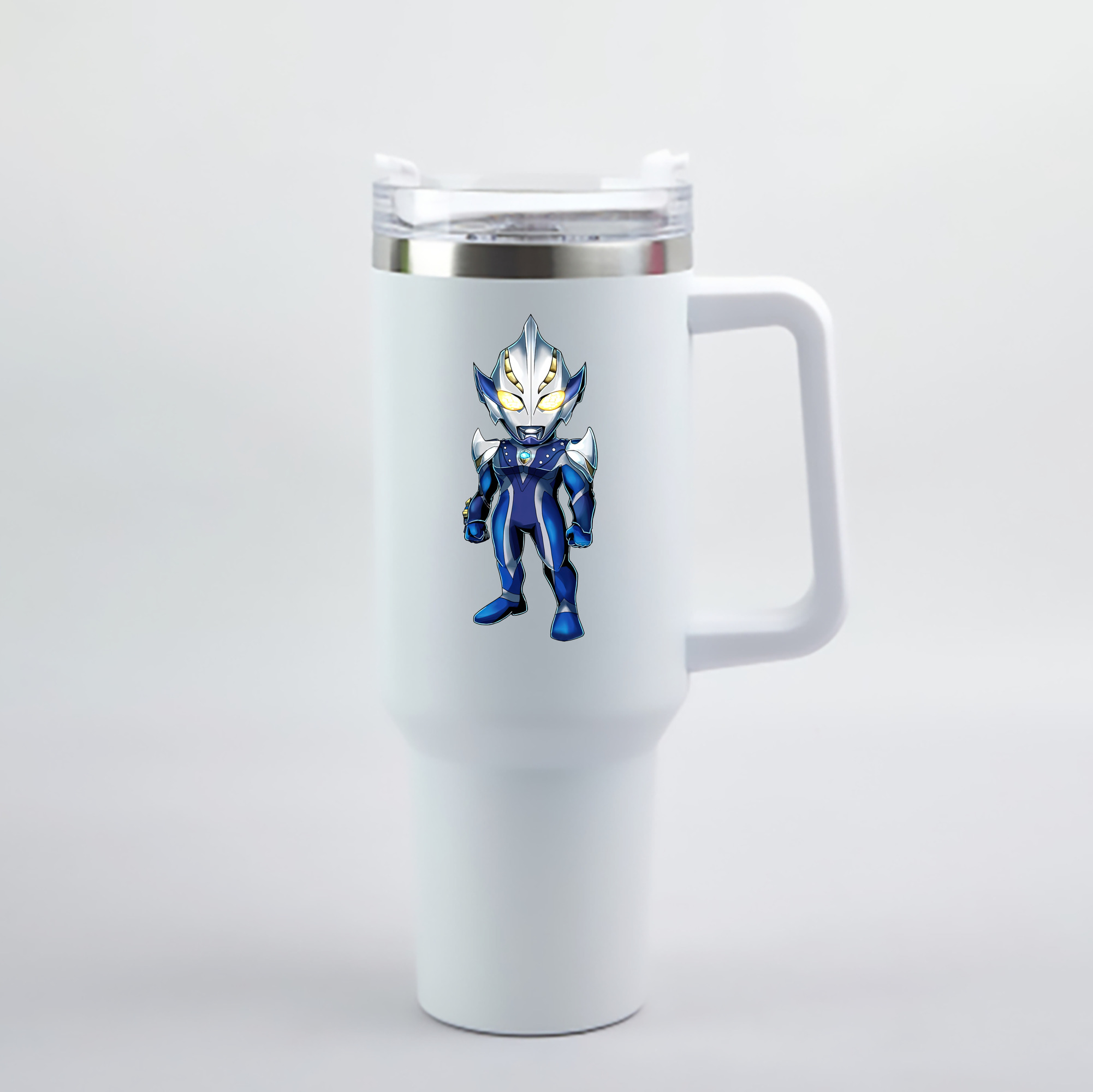 （画像用） ウルトラマン Ultraman 1200mL車用タンブラー - クリスタルステッカー（プラスチックストロー付き）