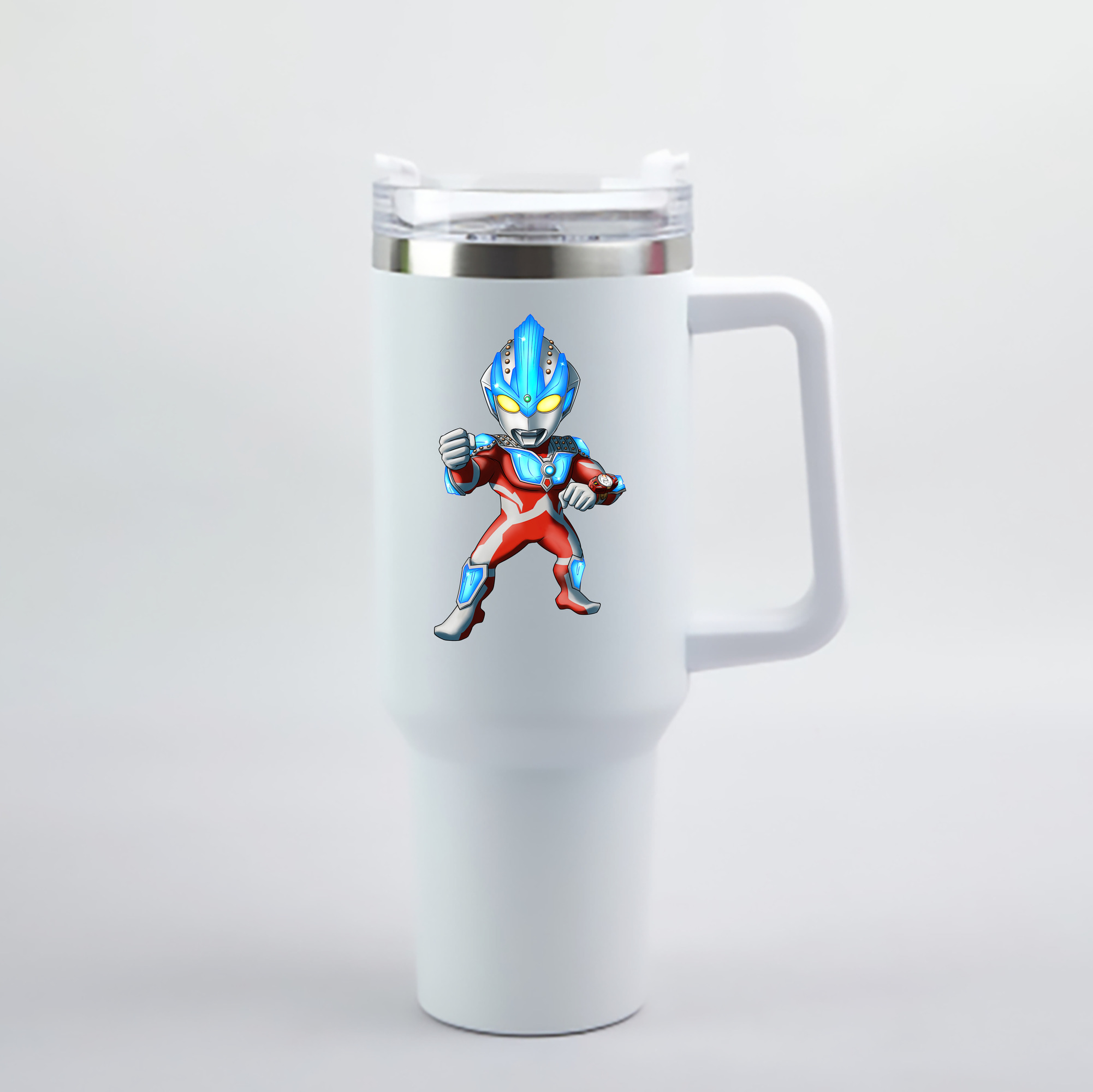 （画像用） ウルトラマン Ultraman 1200mL車用タンブラー - クリスタルステッカー（プラスチックストロー付き）