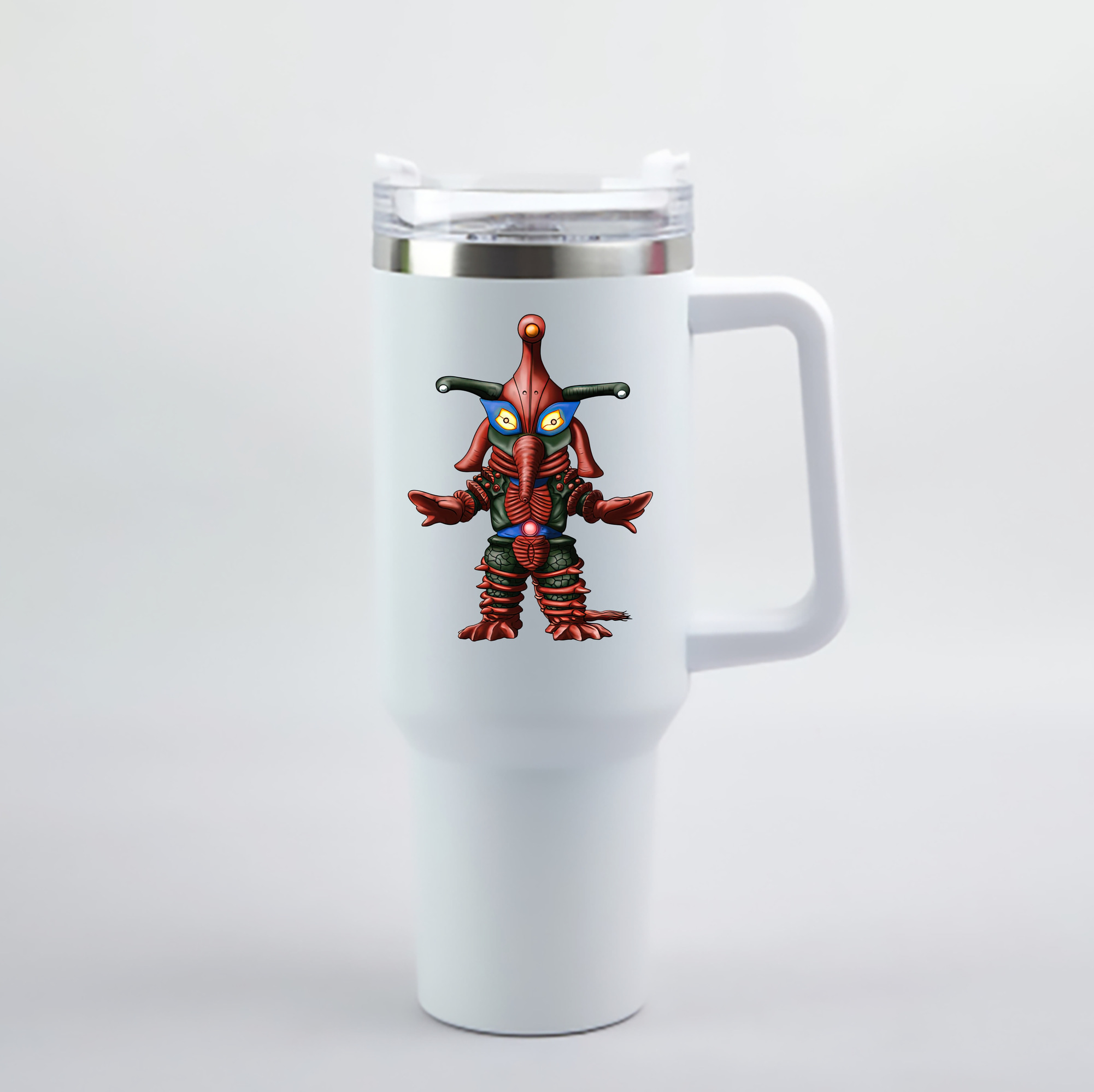 （画像用） ウルトラマン Ultraman 1200mL車用タンブラー - クリスタルステッカー（プラスチックストロー付き）