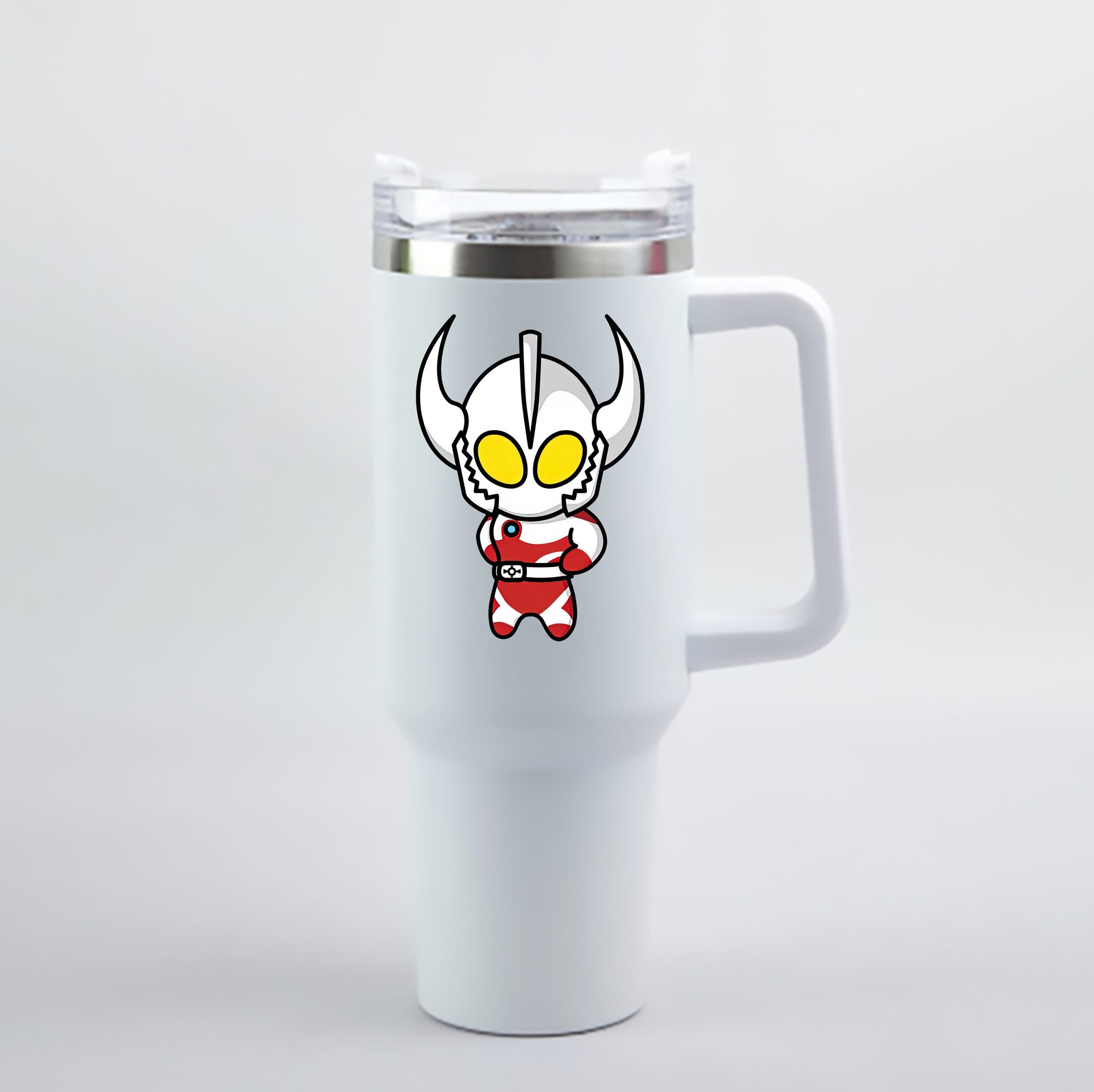 （画像用） ウルトラマン Ultraman 1200mL車用タンブラー - クリスタルステッカー（プラスチックストロー付き）