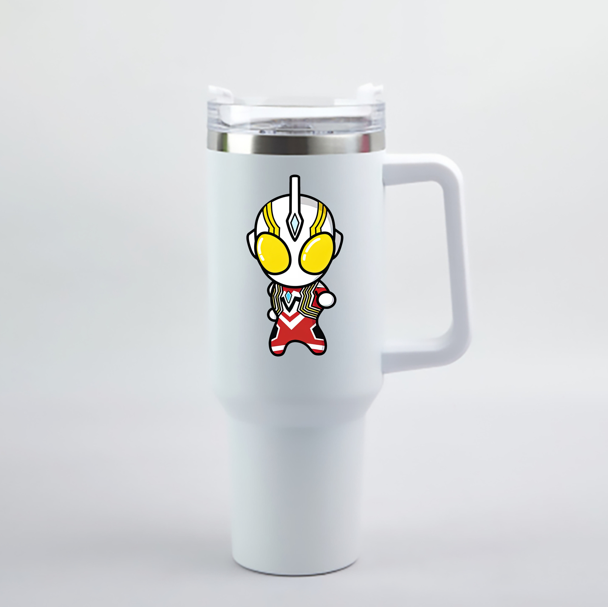 （画像用） ウルトラマン Ultraman 1200mL車用タンブラー - クリスタルステッカー（プラスチックストロー付き）