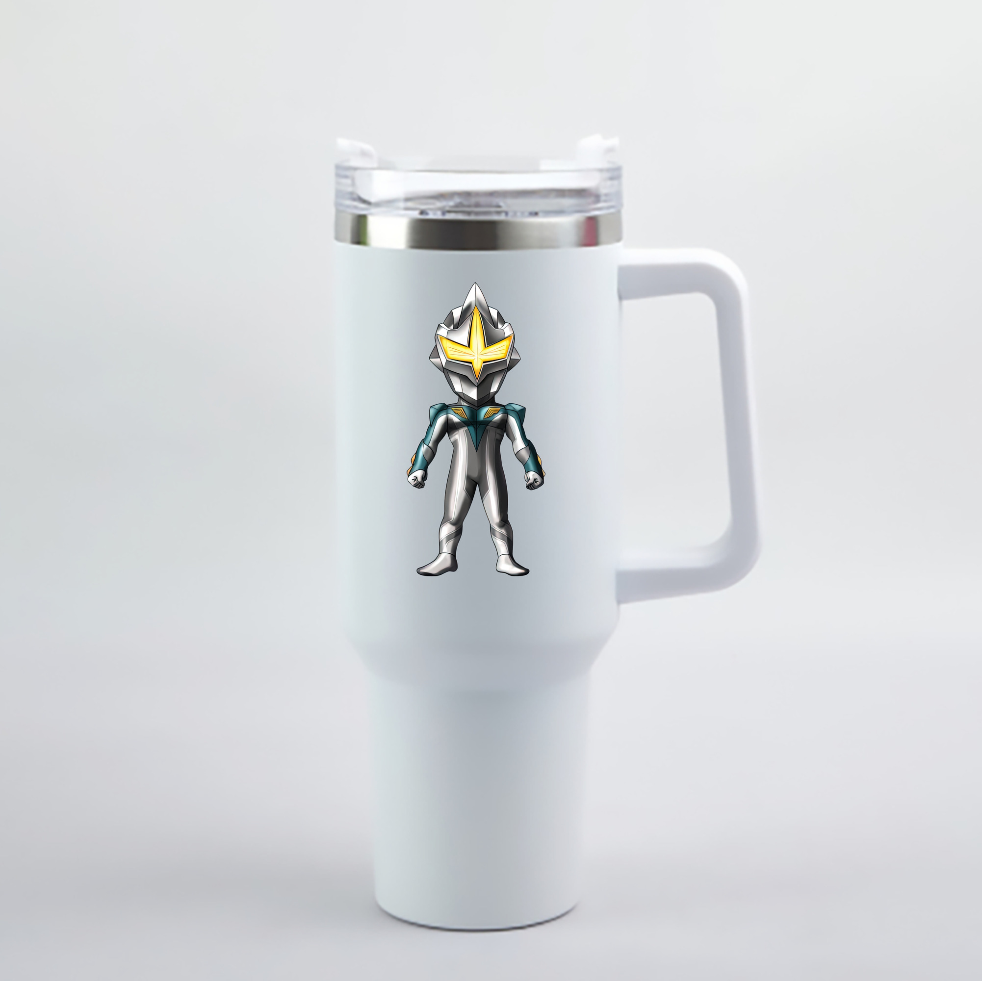 （画像用） ウルトラマン Ultraman 1200mL車用タンブラー - クリスタルステッカー（プラスチックストロー付き）