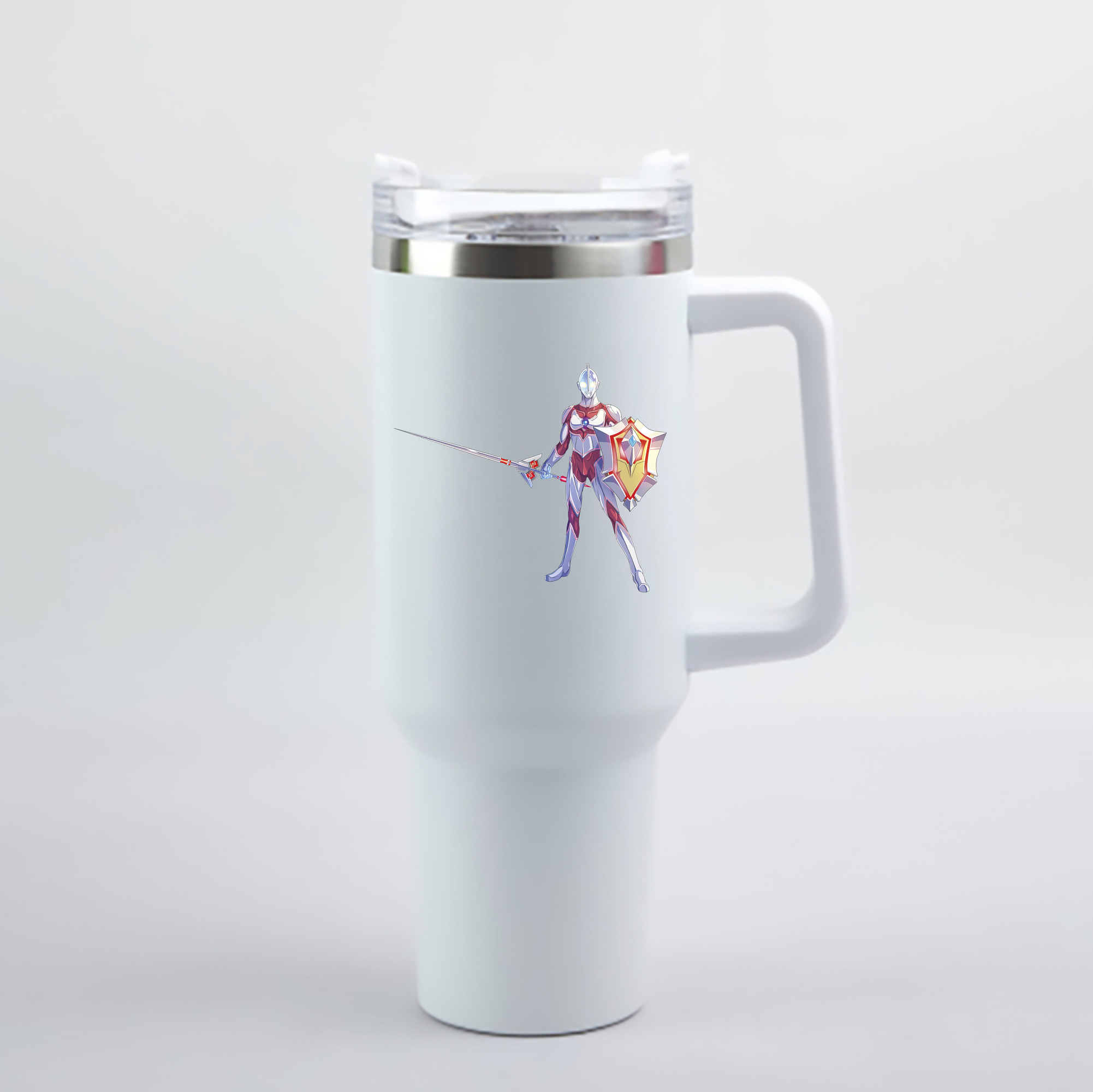 （画像用） ウルトラマン Ultraman 1200mL車用タンブラー - クリスタルステッカー（プラスチックストロー付き）
