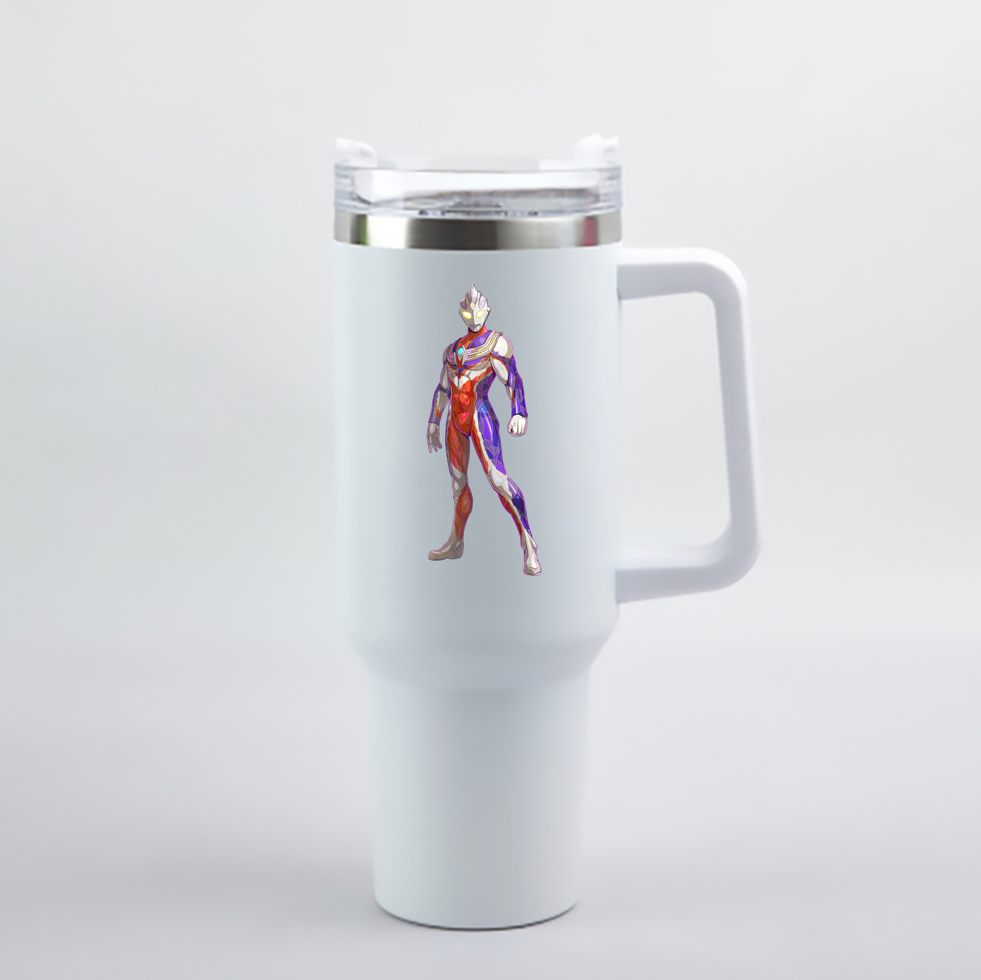 （画像用） ウルトラマン Ultraman 1200mL車用タンブラー - クリスタルステッカー（プラスチックストロー付き）
