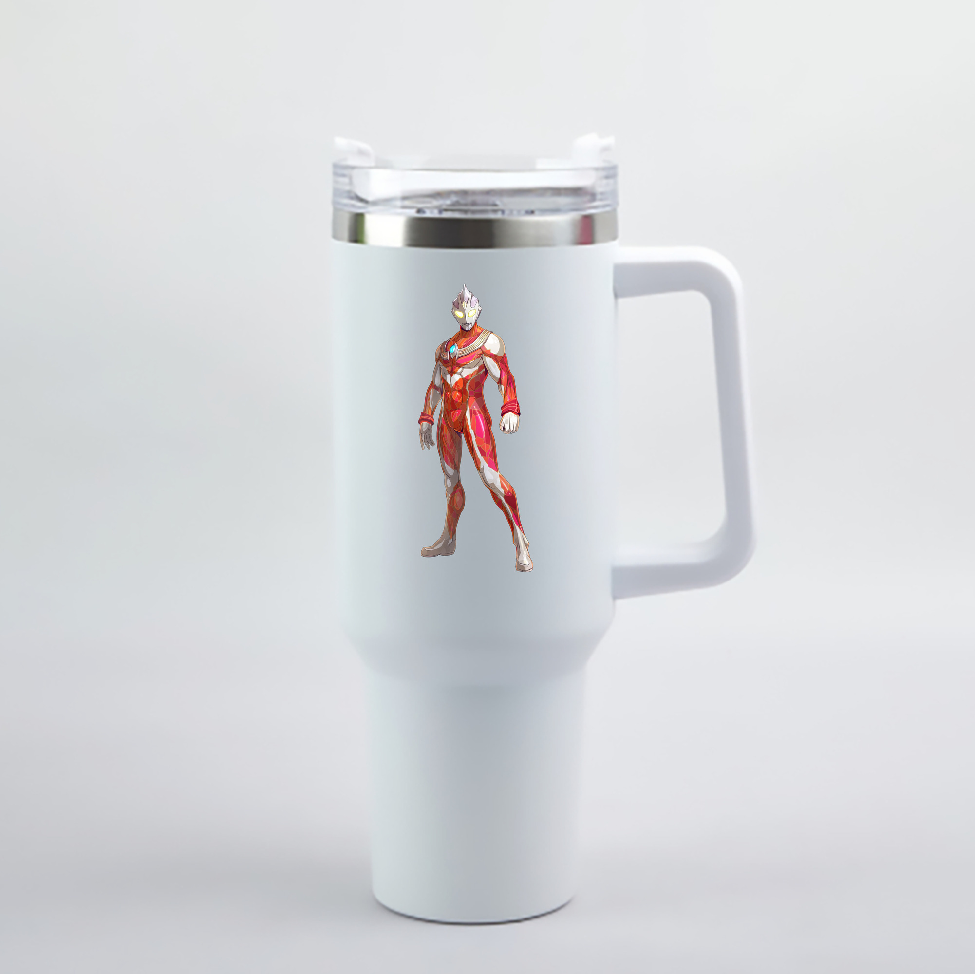 （画像用） ウルトラマン Ultraman 1200mL車用タンブラー - クリスタルステッカー（プラスチックストロー付き）