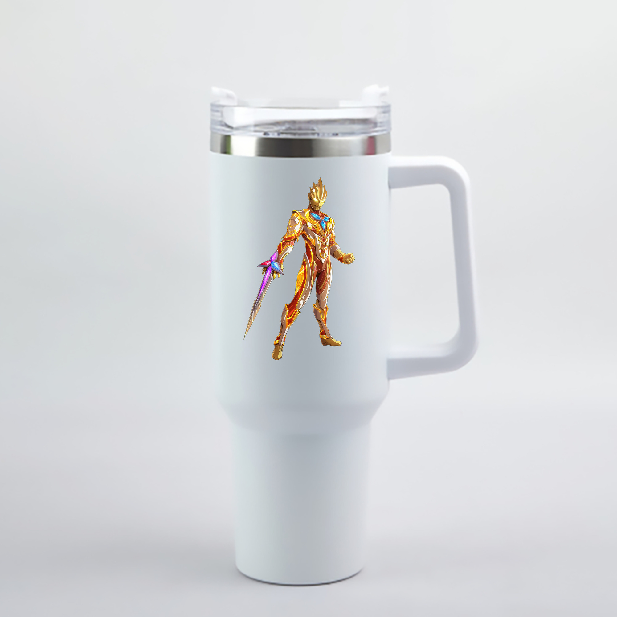 （画像用） ウルトラマン Ultraman 1200mL車用タンブラー - クリスタルステッカー（プラスチックストロー付き）